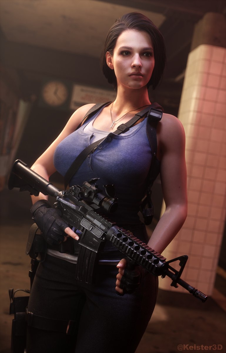 Sunday Practice Render featuring Jill Valentine and Subway Station Residentevil Render