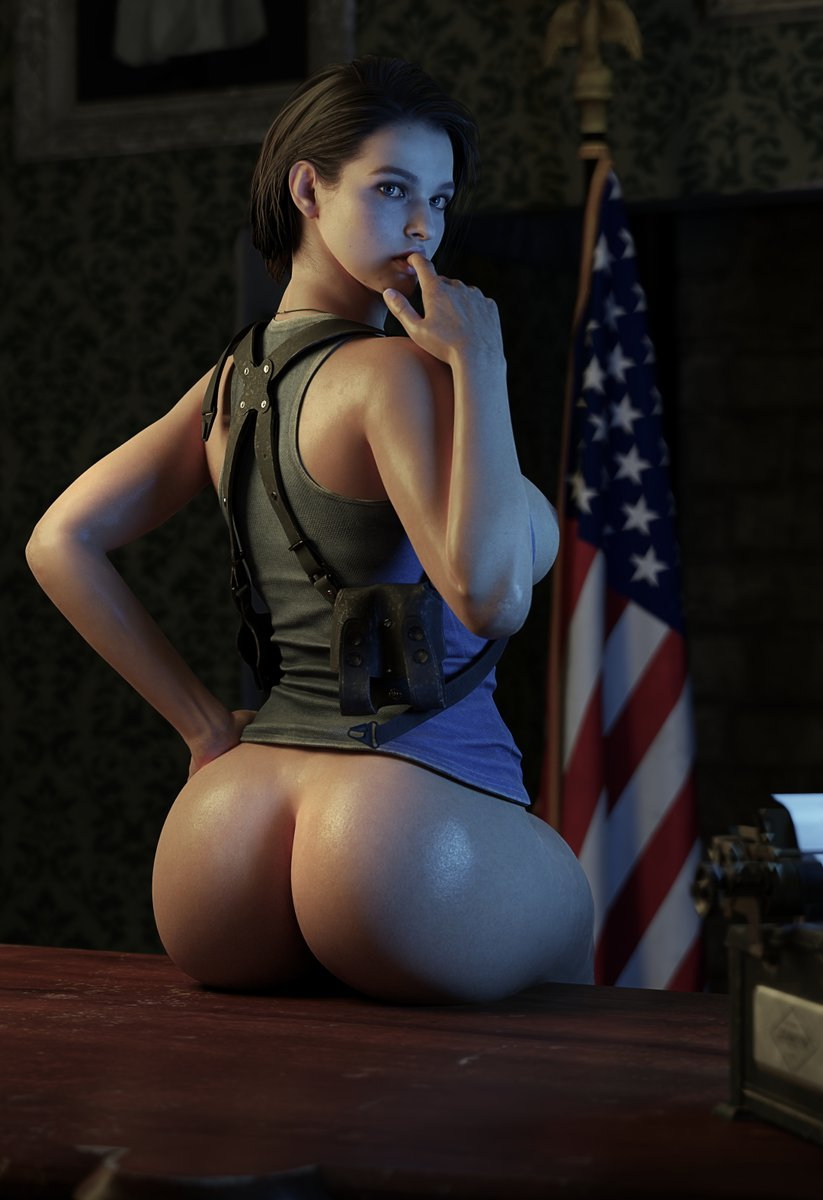 Jill in her office model by @Rigid3d Residentevil Rule34 Blender3d