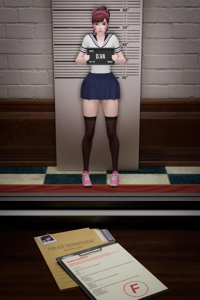 DVa Failed the Test Overwatch D.va Nsfw Rule34 Model 2