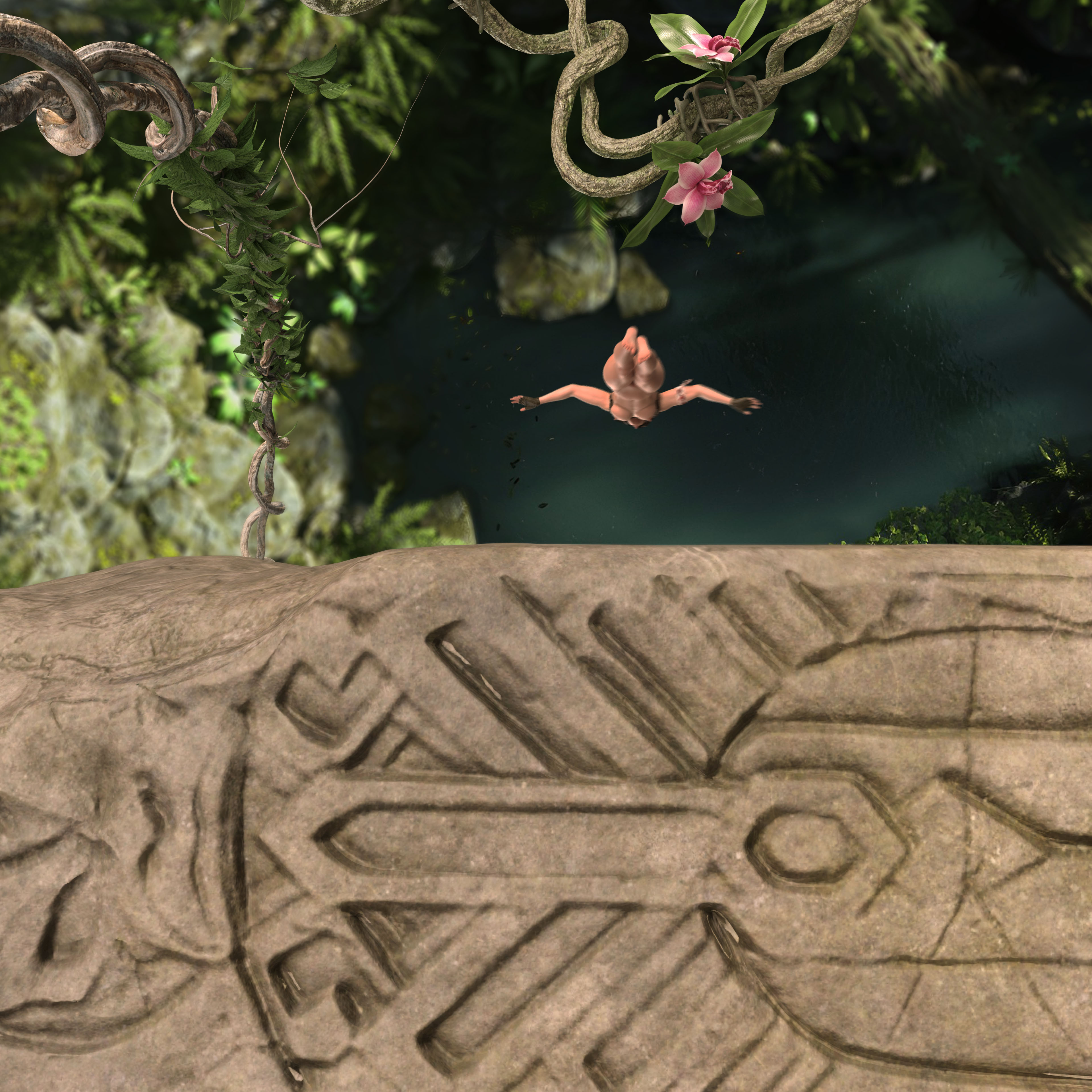 Lara Croft  among the trees... Lara Croft Tomb Raider Adventure Time Nakedfemale Naked Ass Curvy Woman 6