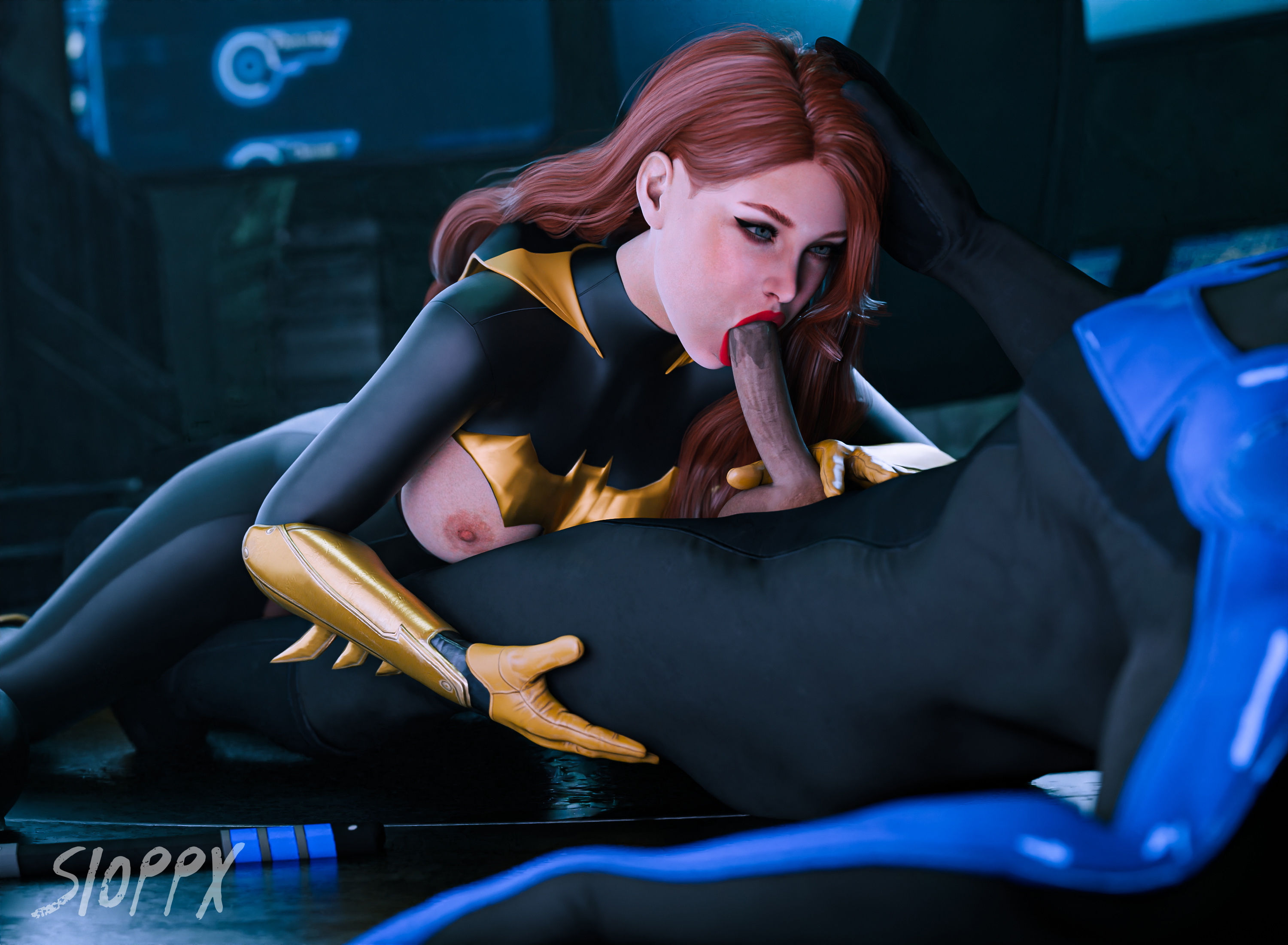 Batgirl & Nightwing Sex Blowjob (Scene 2/4) Batgirl Barbara Gordon Nightwing Dick Grayson Dc Comics Blowjob Oral Sex Sucking Cock Blender3d Penis Dick