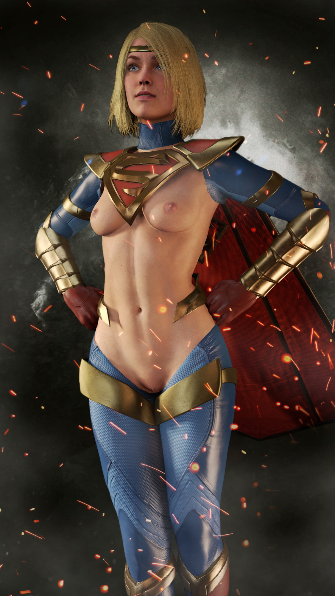 Supergirl naked Supergirl Dc Comics 3d Porn Half Naked Nude Pose Pussy Small Boobs Pink Nipples