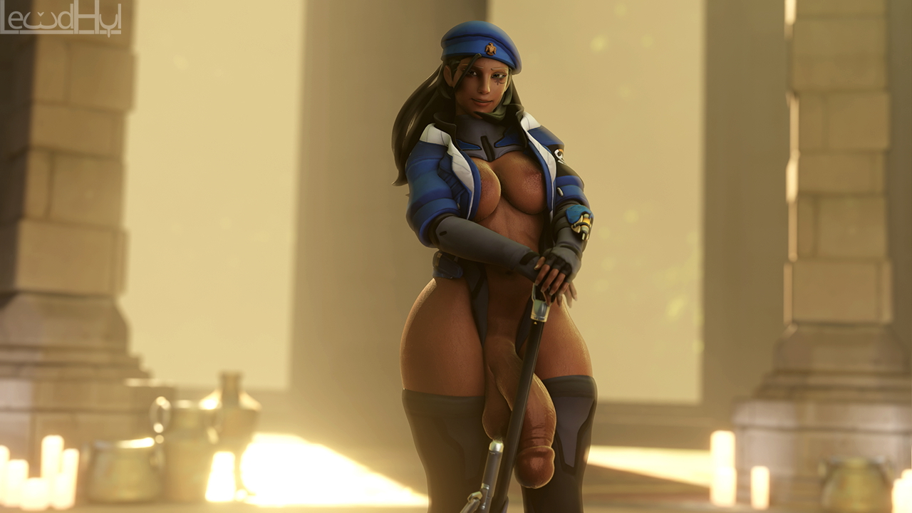 Garbage wallpapers but with a twist Ana (Overwatch) Overwatch Dickgirl Boobs