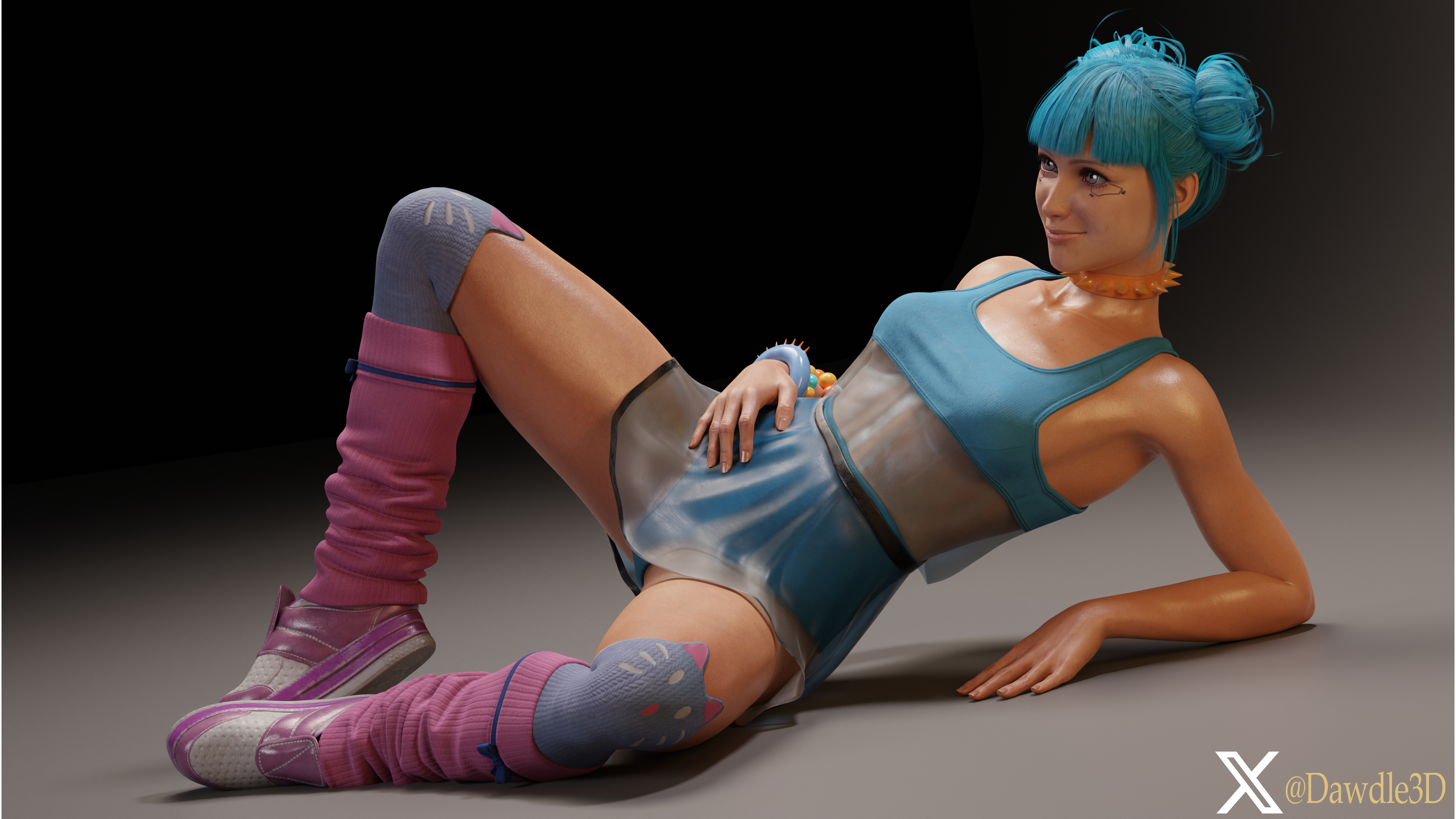My Blue Moon Practice with Simple Background Cyberpunk2077 Blue Moon 3d Porn Nude 4