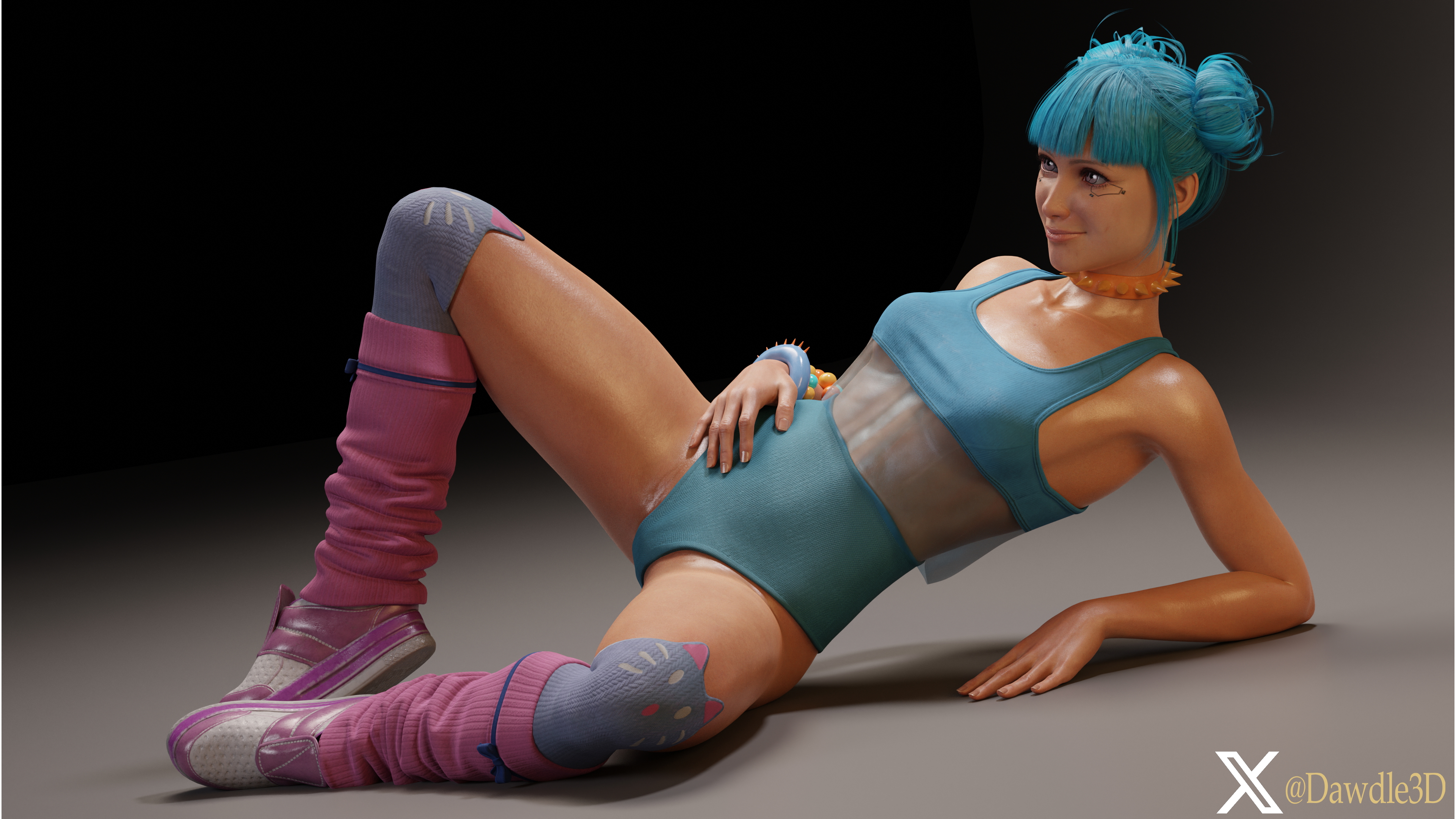 My Blue Moon Practice with Simple Background Cyberpunk2077 Blue Moon 3d Porn Nude 5
