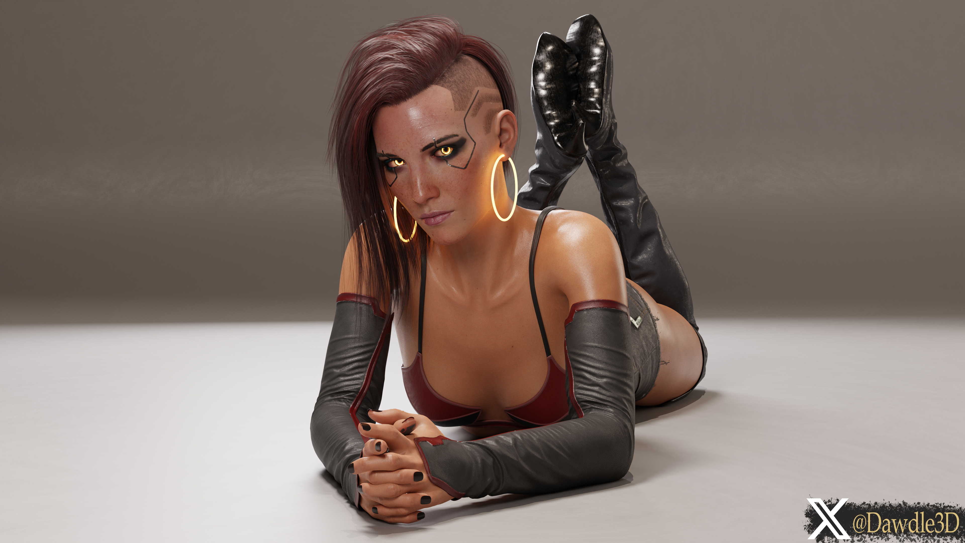 My V Practice with Simple Background Cyberpunk2077 V Cyberpunk 3d Porn Nude 4