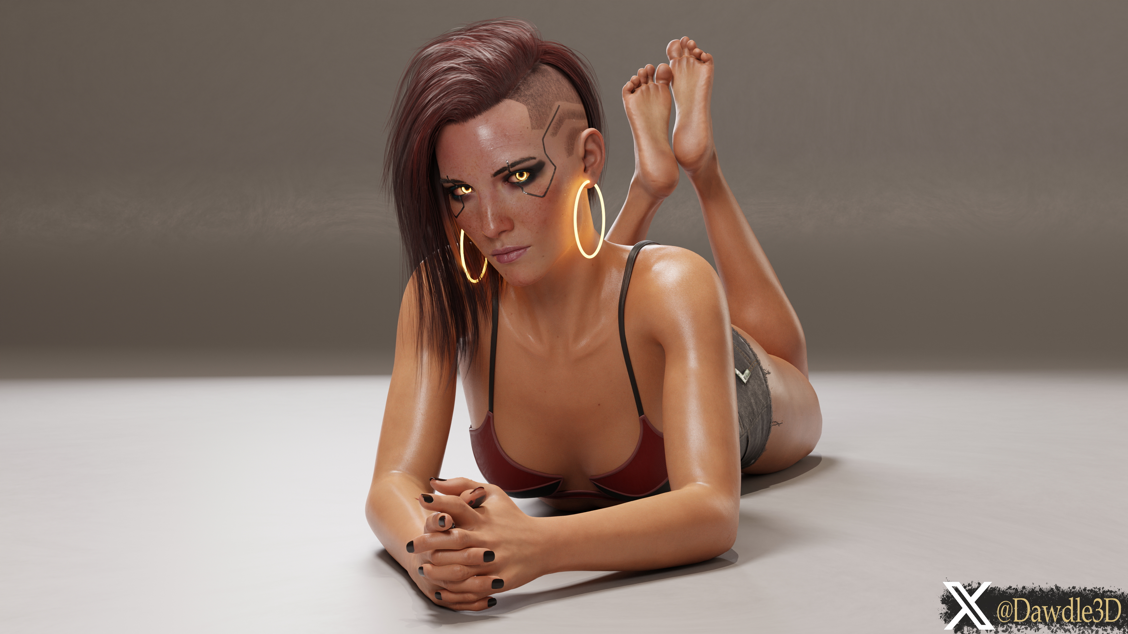 My V Practice with Simple Background Cyberpunk2077 V Cyberpunk 3d Porn Nude 5