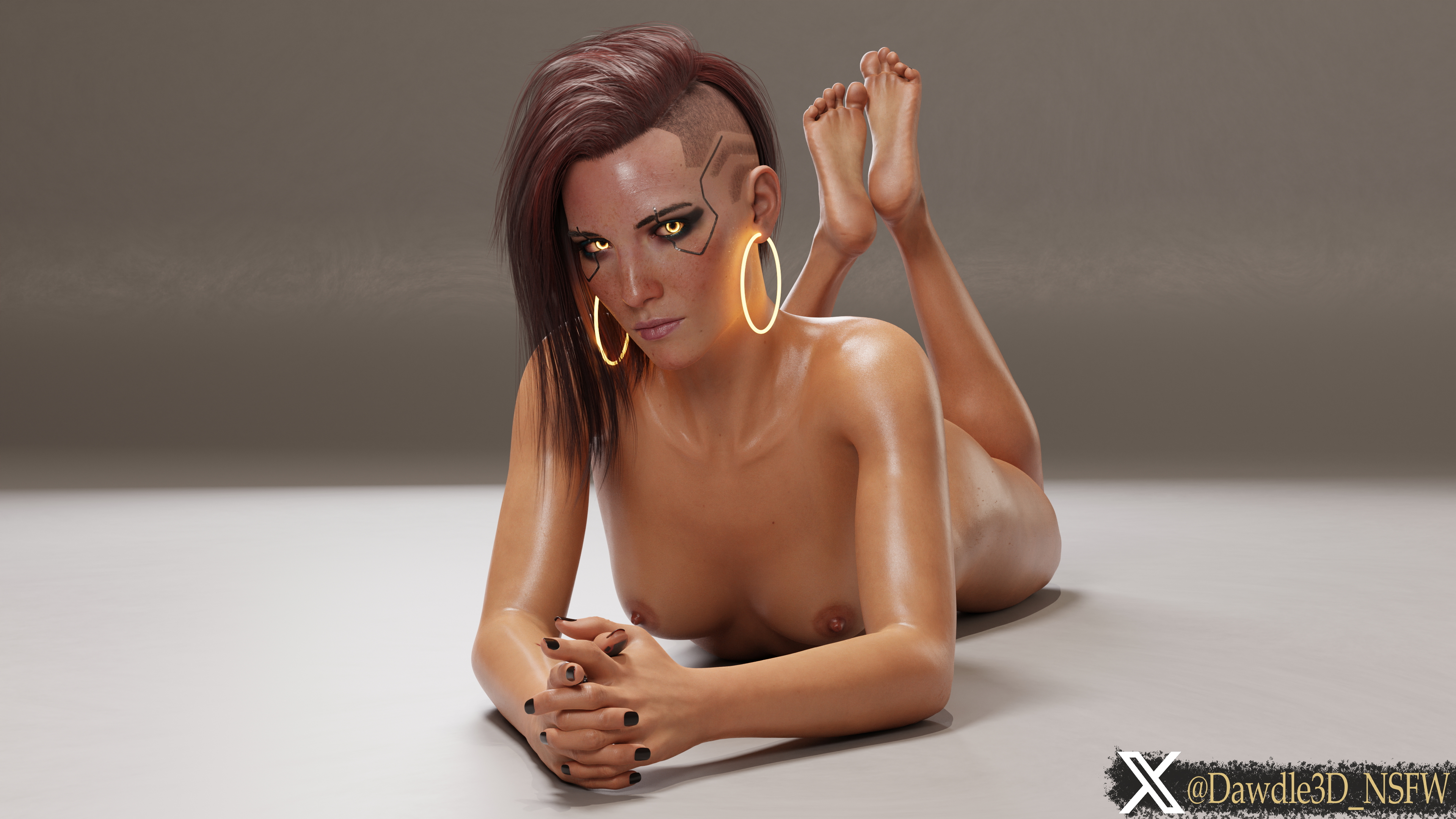 My V Practice with Simple Background Cyberpunk2077 V Cyberpunk 3d Porn Nude 6