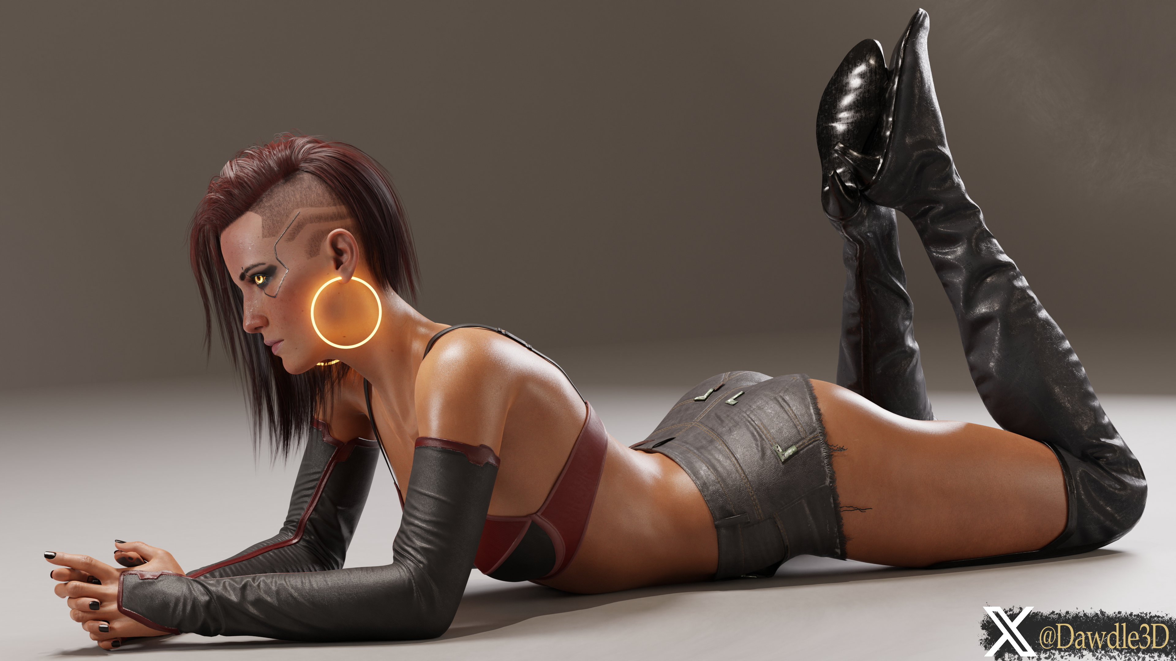 My V Practice with Simple Background Cyberpunk2077 V Cyberpunk 3d Porn Nude 7