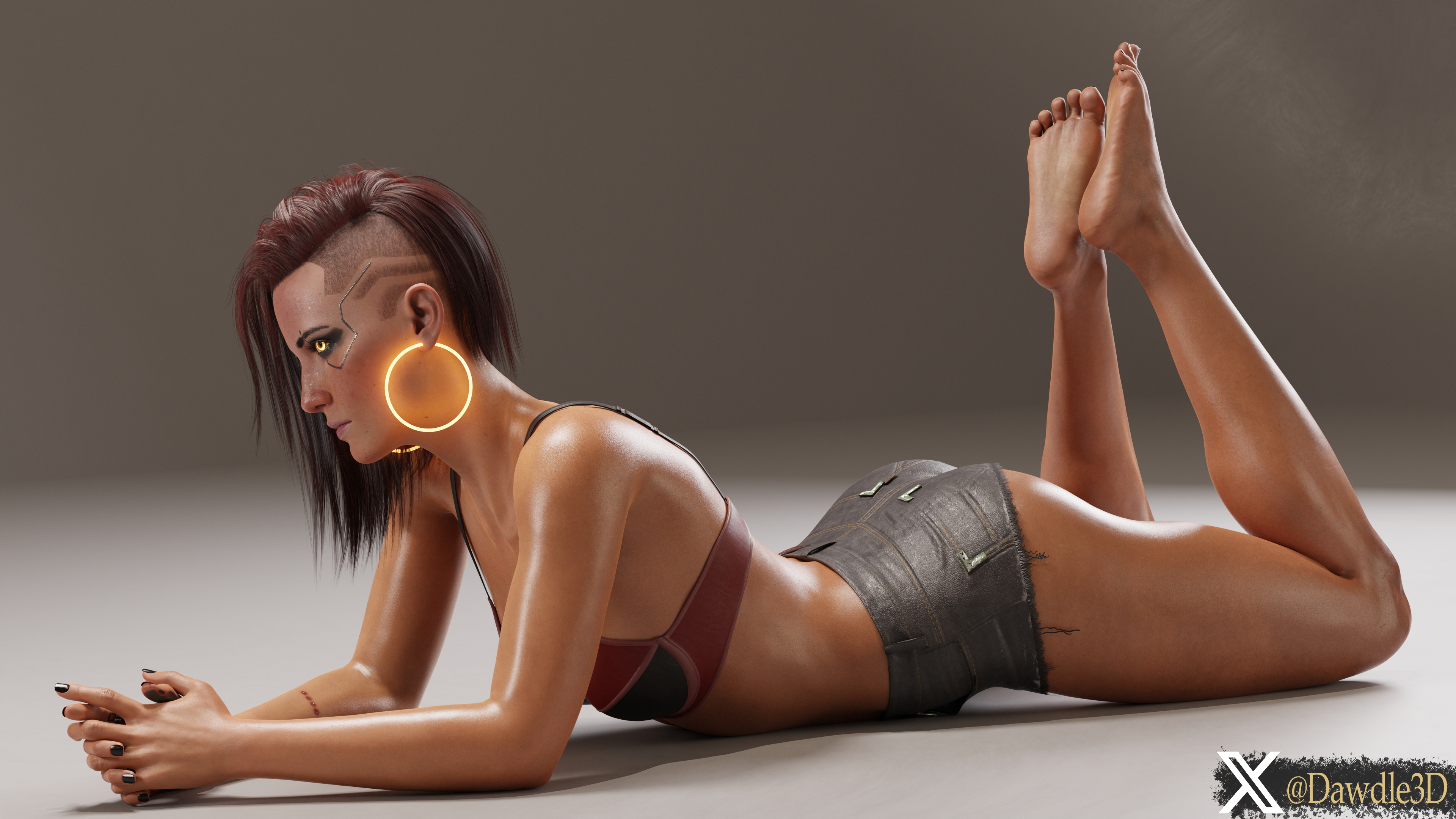 My V Practice with Simple Background Cyberpunk2077 V Cyberpunk 3d Porn Nude 8