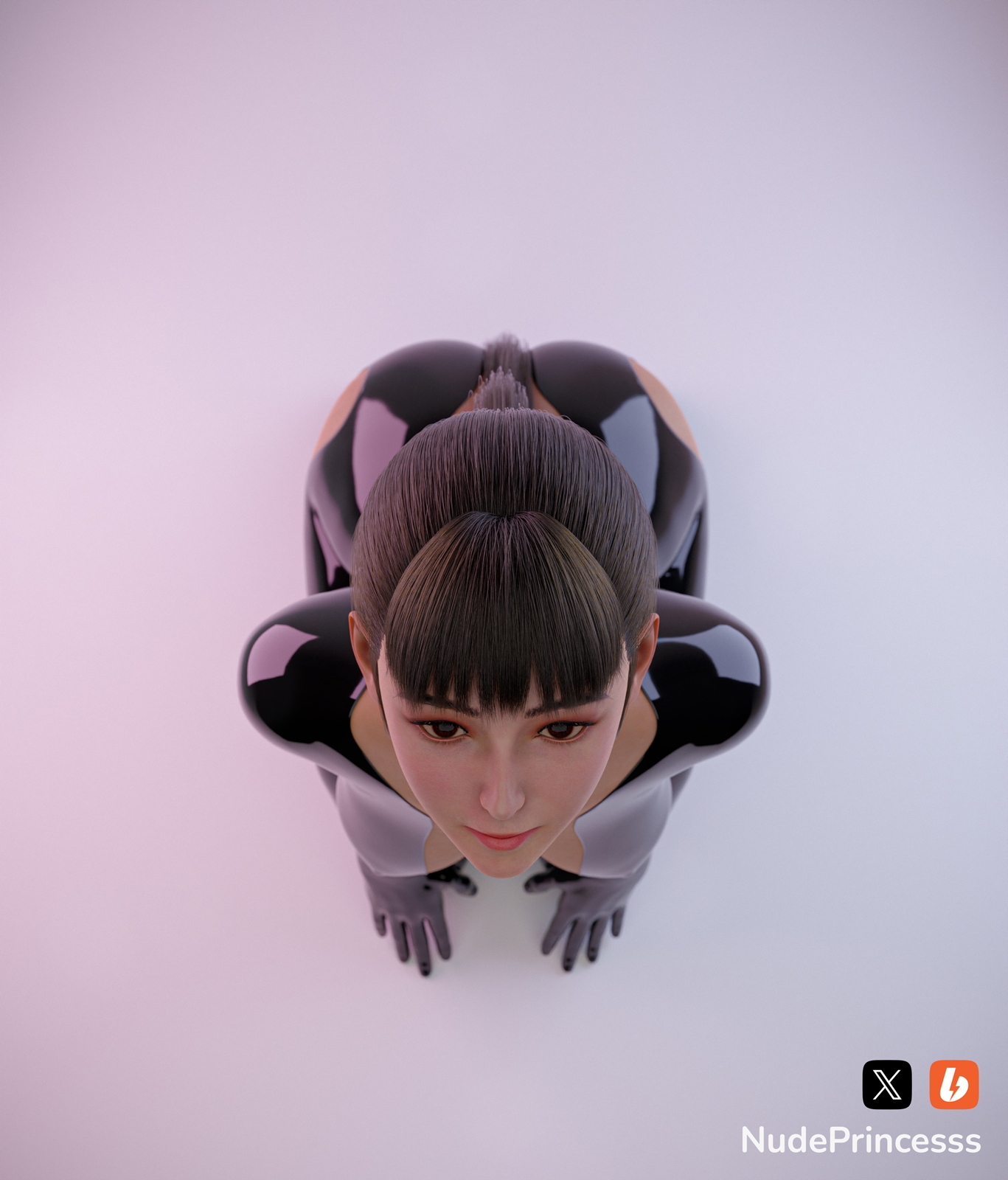 Eve Latex Suit  Latex Latex Suit Eye Contact Kneeling Ass Boobs Android