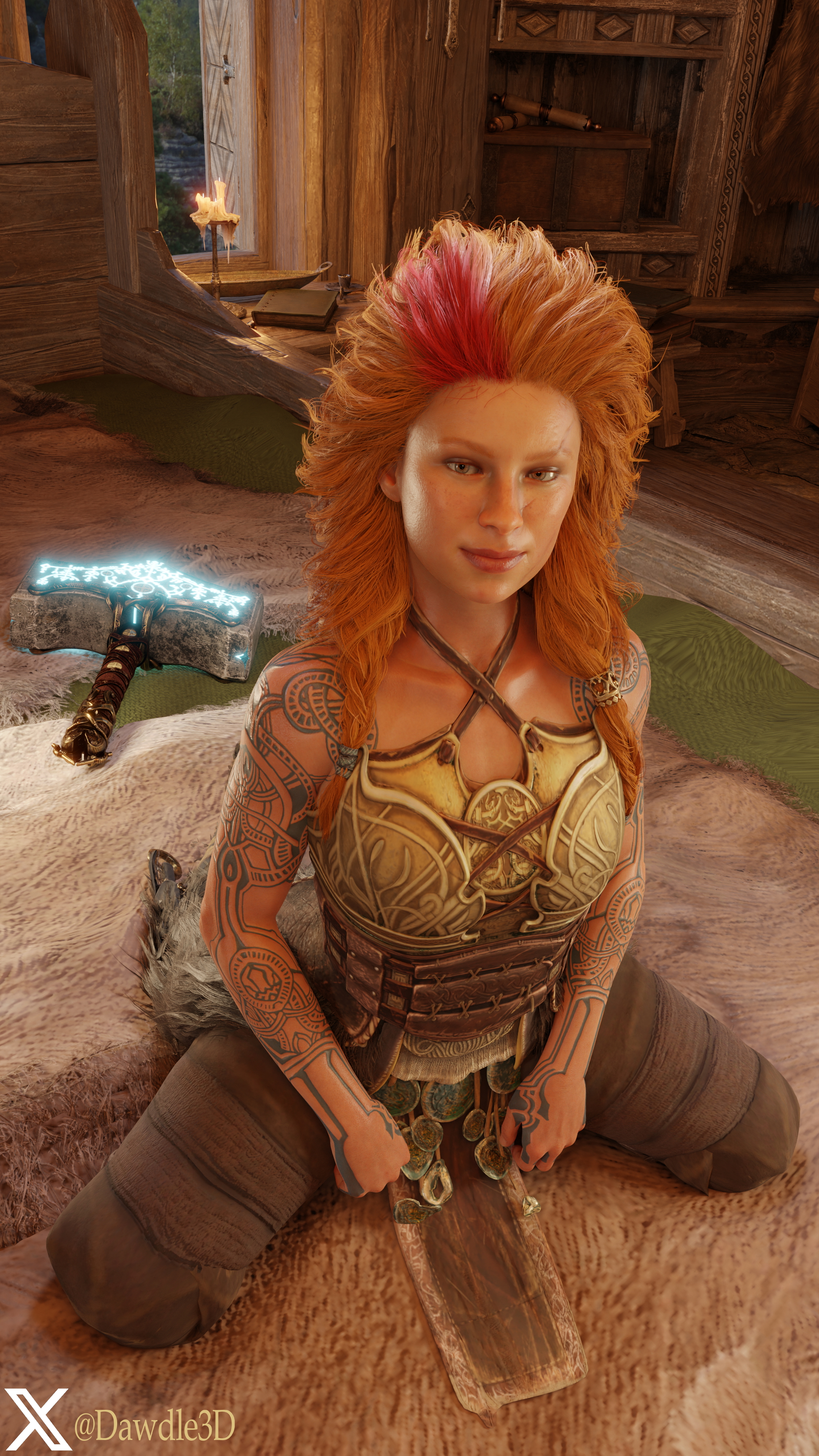 Thrud Waiting for you God Of War Thrud 3d Porn Nude Tattoo Tattoos 3