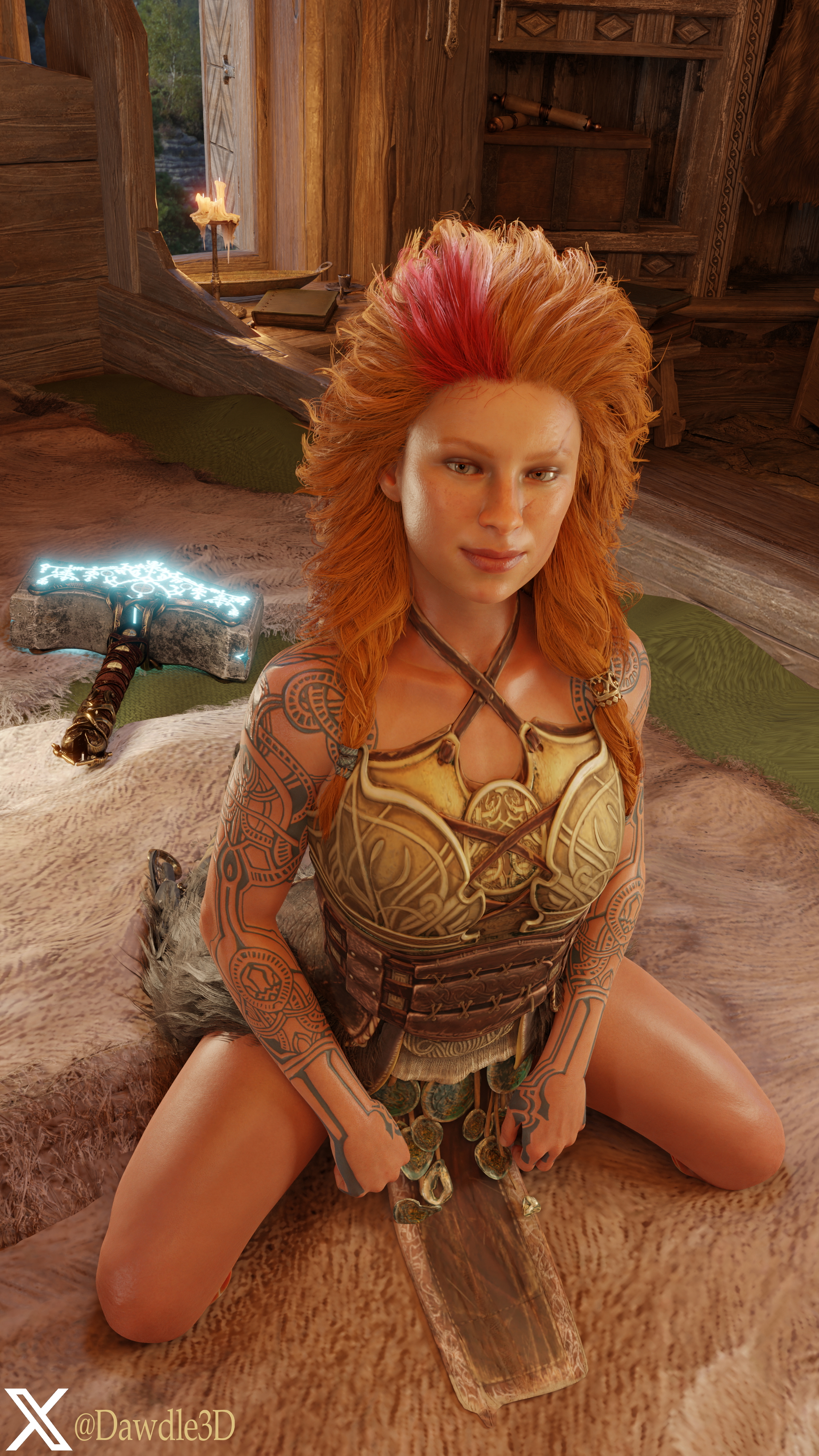 Thrud Waiting for you God Of War Thrud 3d Porn Nude Tattoo Tattoos 4