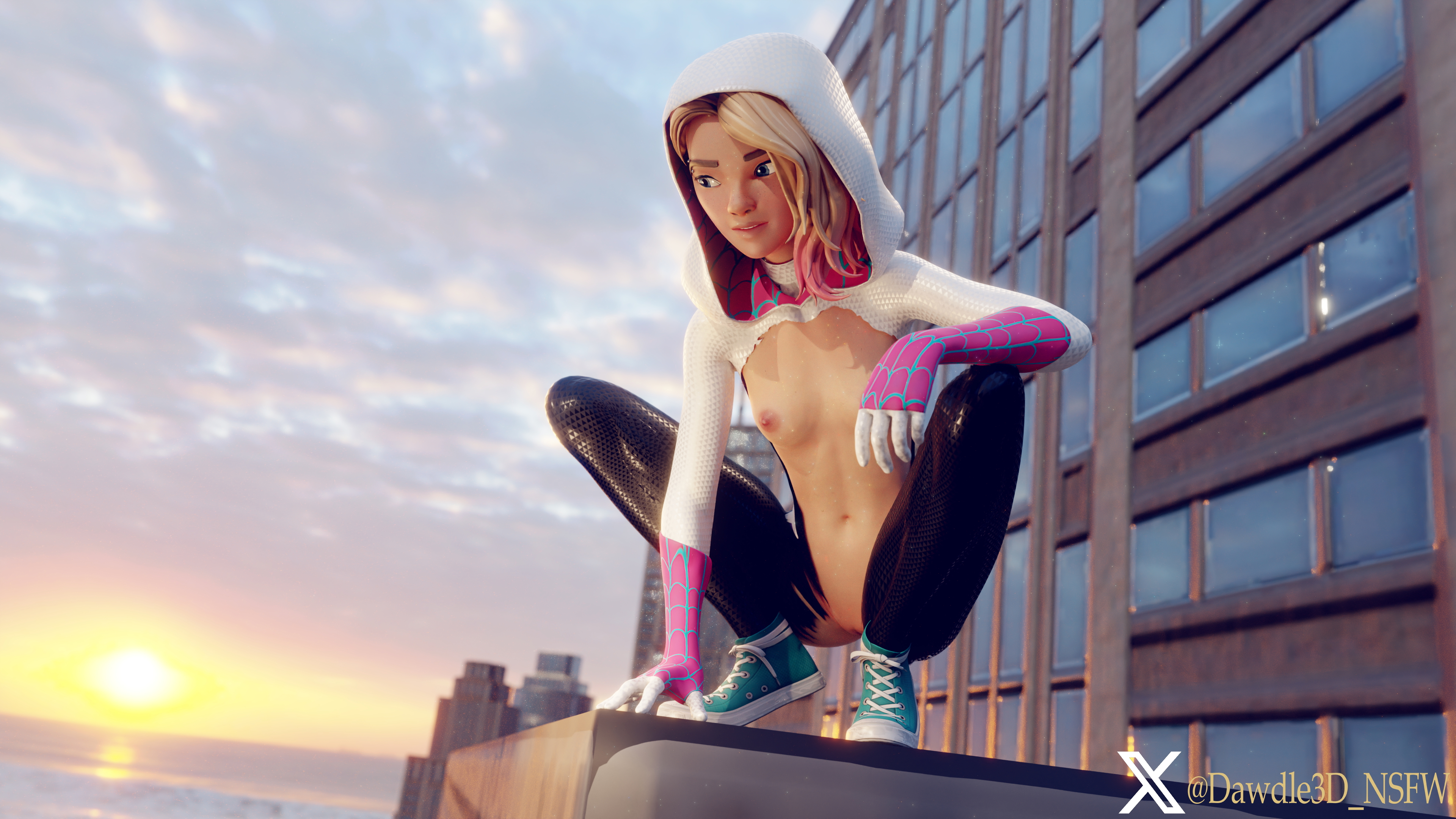 Gwen Stacy on the Lookout Marvel Spider-man Intothespiderverse Spidergwen Gwen Stacy 3d Porn Nude