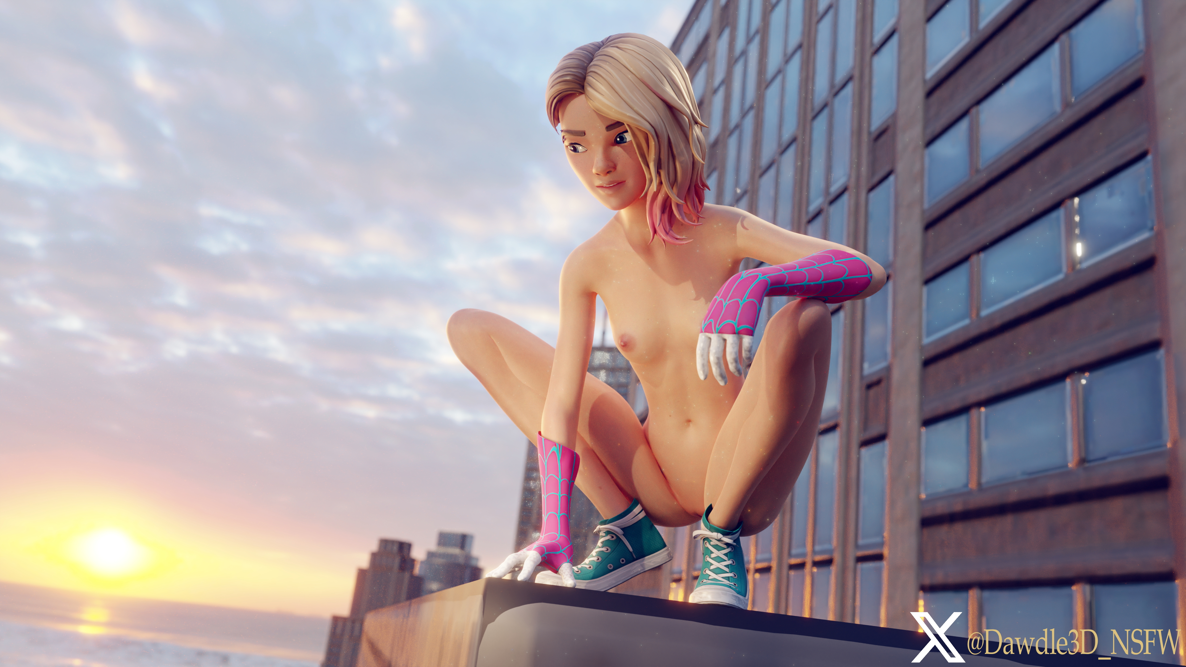 Gwen Stacy on the Lookout Marvel Spider-man Intothespiderverse Spidergwen Gwen Stacy 3d Porn Nude 3