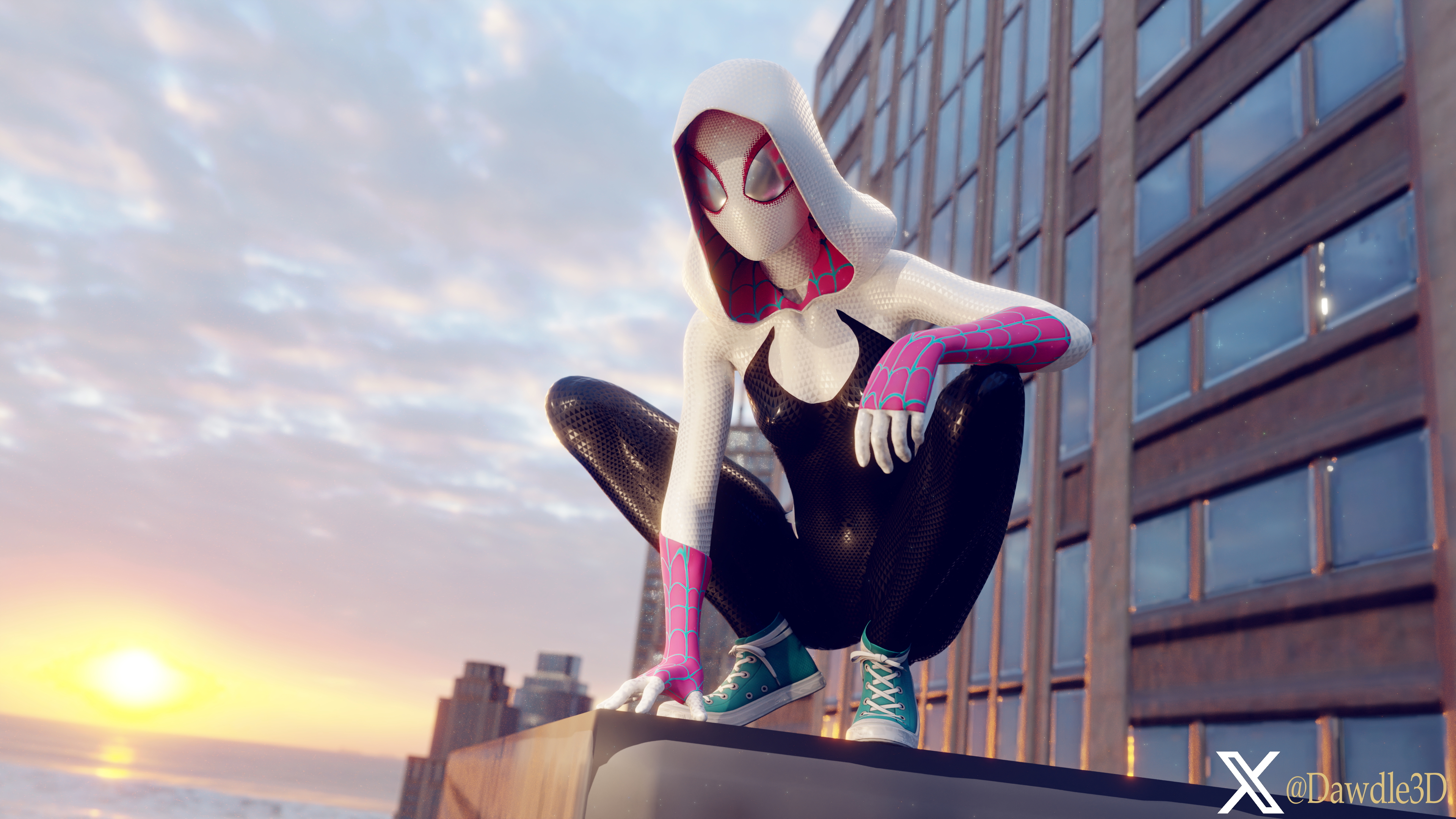 Gwen Stacy on the Lookout Marvel Spider-man Intothespiderverse Spidergwen Gwen Stacy 3d Porn Nude 5