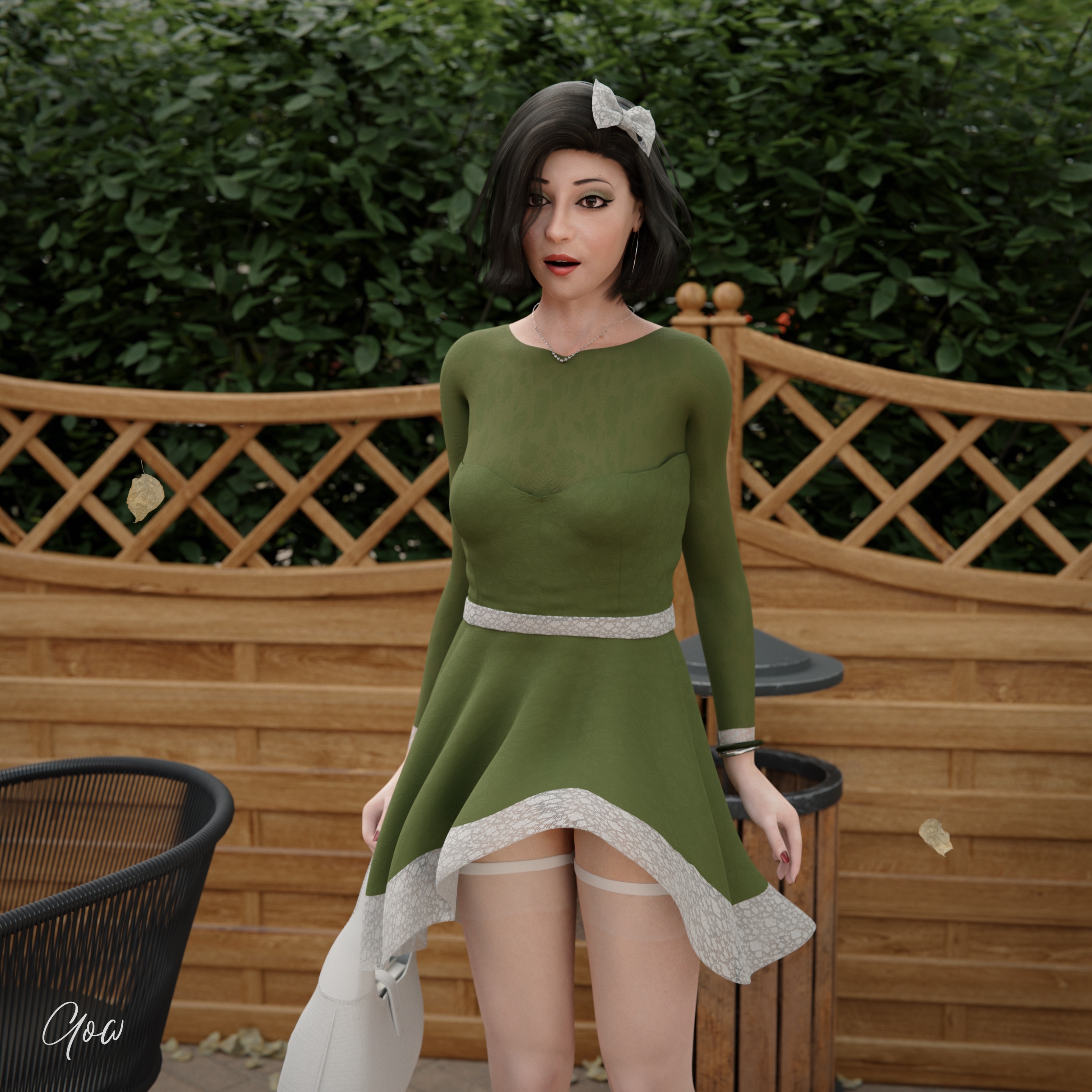 Rona in Greencaffe pt2 (Windy days) White Ballerina Cosplay Nylon Milf Clothed Upskirt Wet Pussy Story Legs Spread Legs Tease Photorealistic No Panties Dress Partially_clothed Outdoor Party Dress Lifted_skirt Skirt Original Character 12