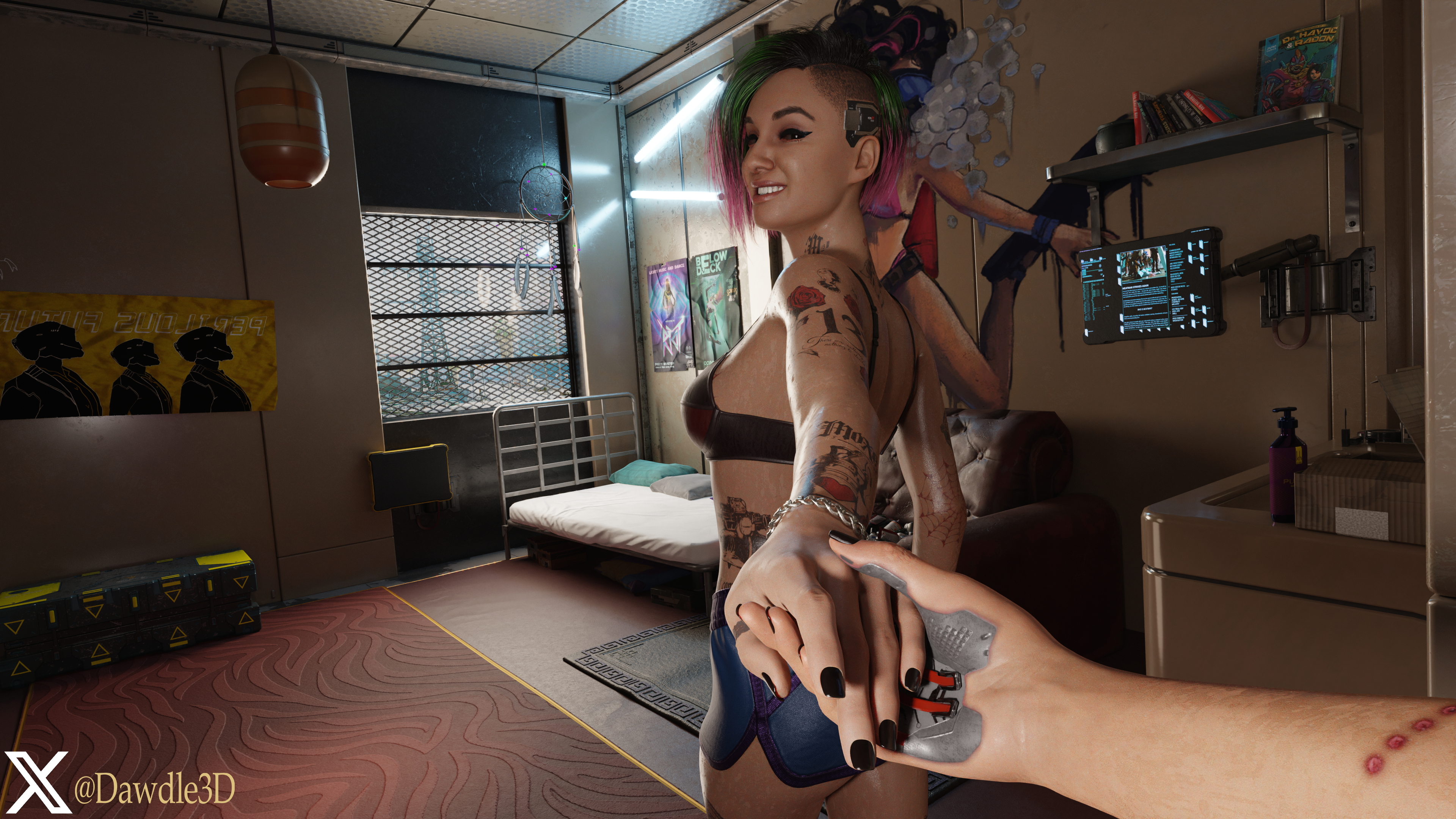Judy & V 01 Cyberpunk2077 Judy Alvarez V Cyberpunk 3d Porn Nude 3