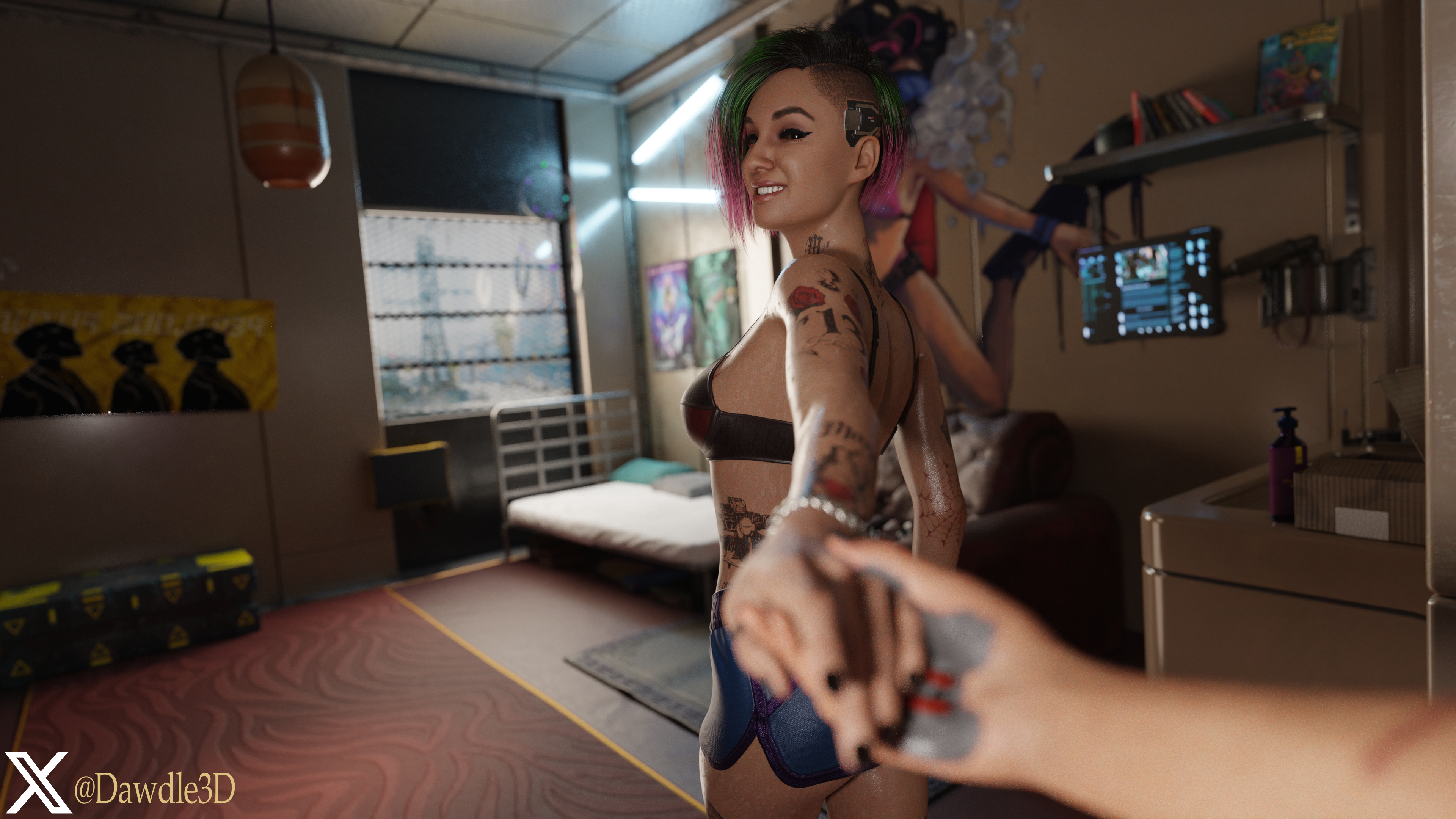 Judy & V 01 Cyberpunk2077 Judy Alvarez V Cyberpunk 3d Porn Nude 4