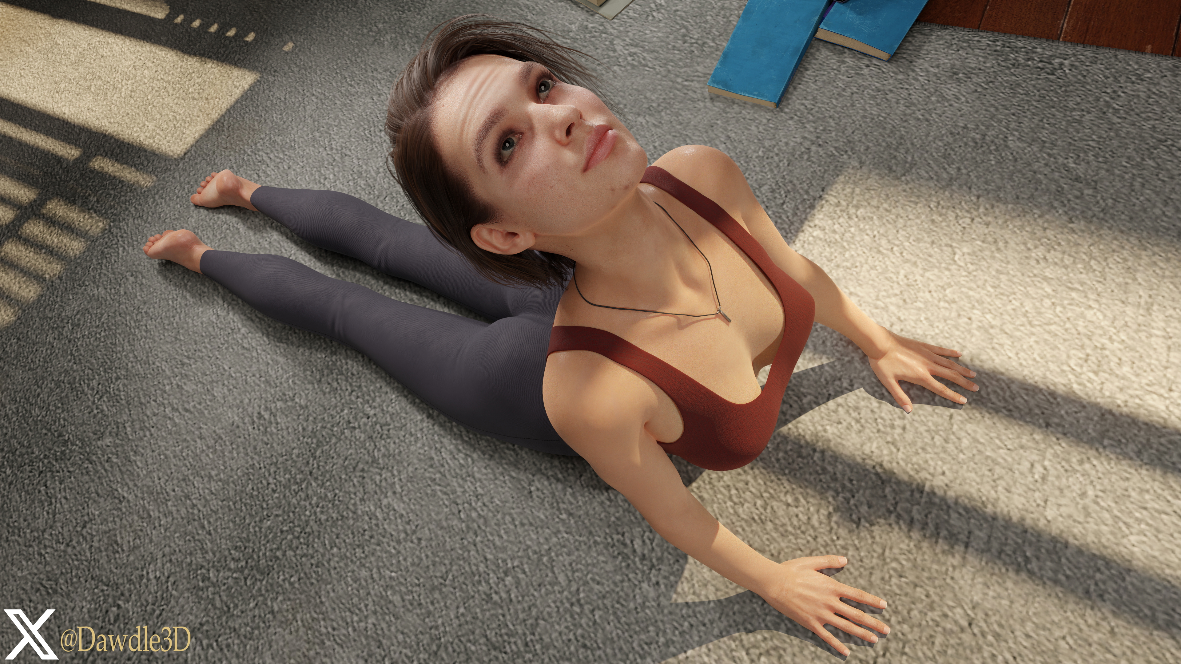Jill doing Yoga 01 Resident Evil Resident Evil 3 Remake Jill Valentine 3d Porn Yoga Feet Nude 2