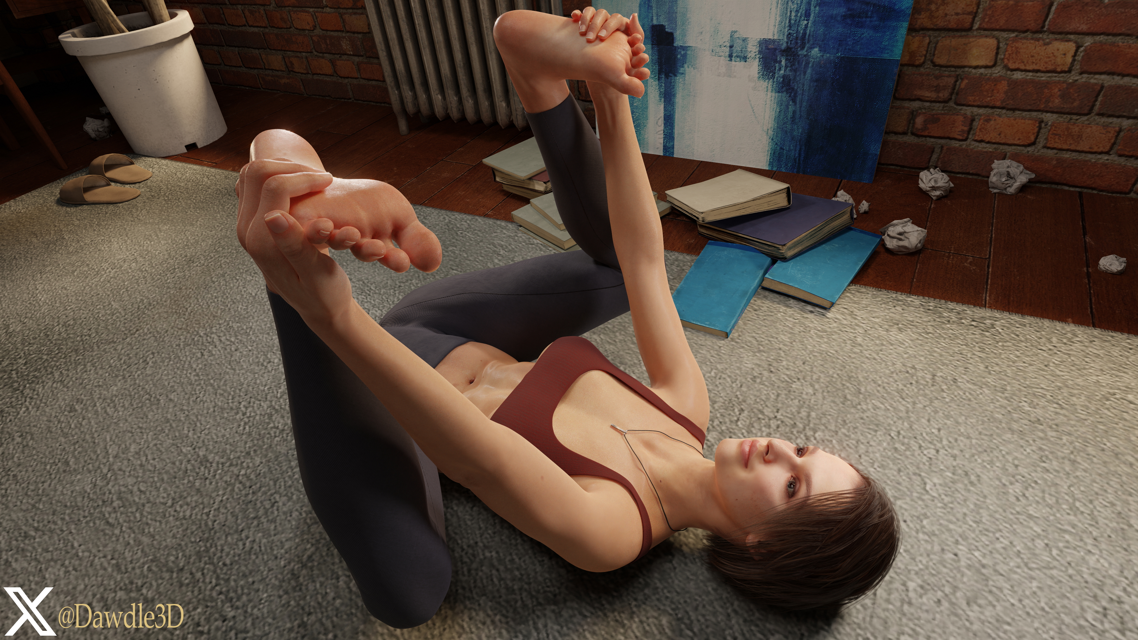 Jill doing Yoga 02 Resident Evil Resident Evil 3 Remake Jill Valentine 3d Porn Yoga Feet Nude 2