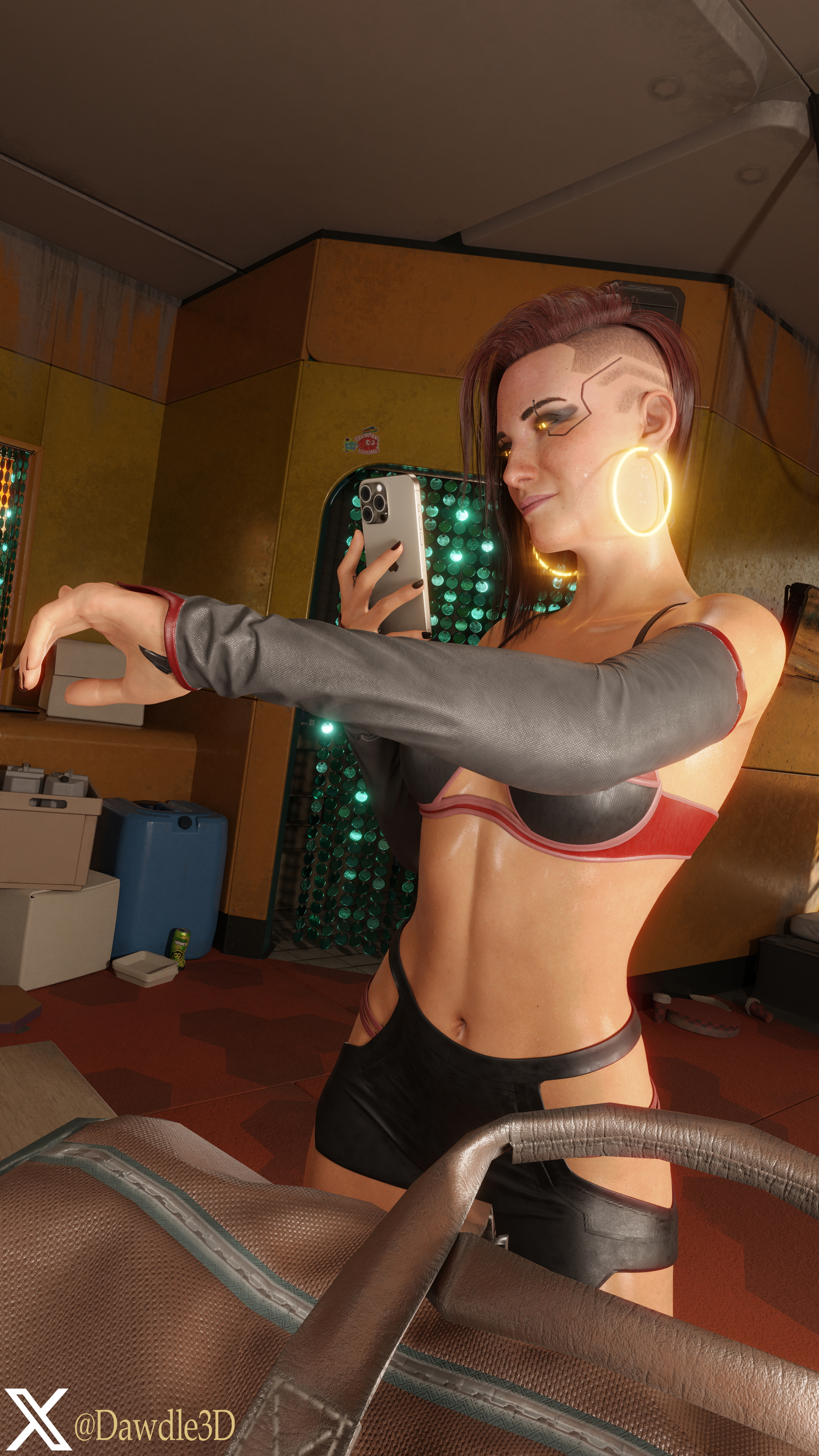 V 1 Finger Selfie Cyberpunk2077 V Cyberpunk 3d Porn Latex Nude Selfie 7