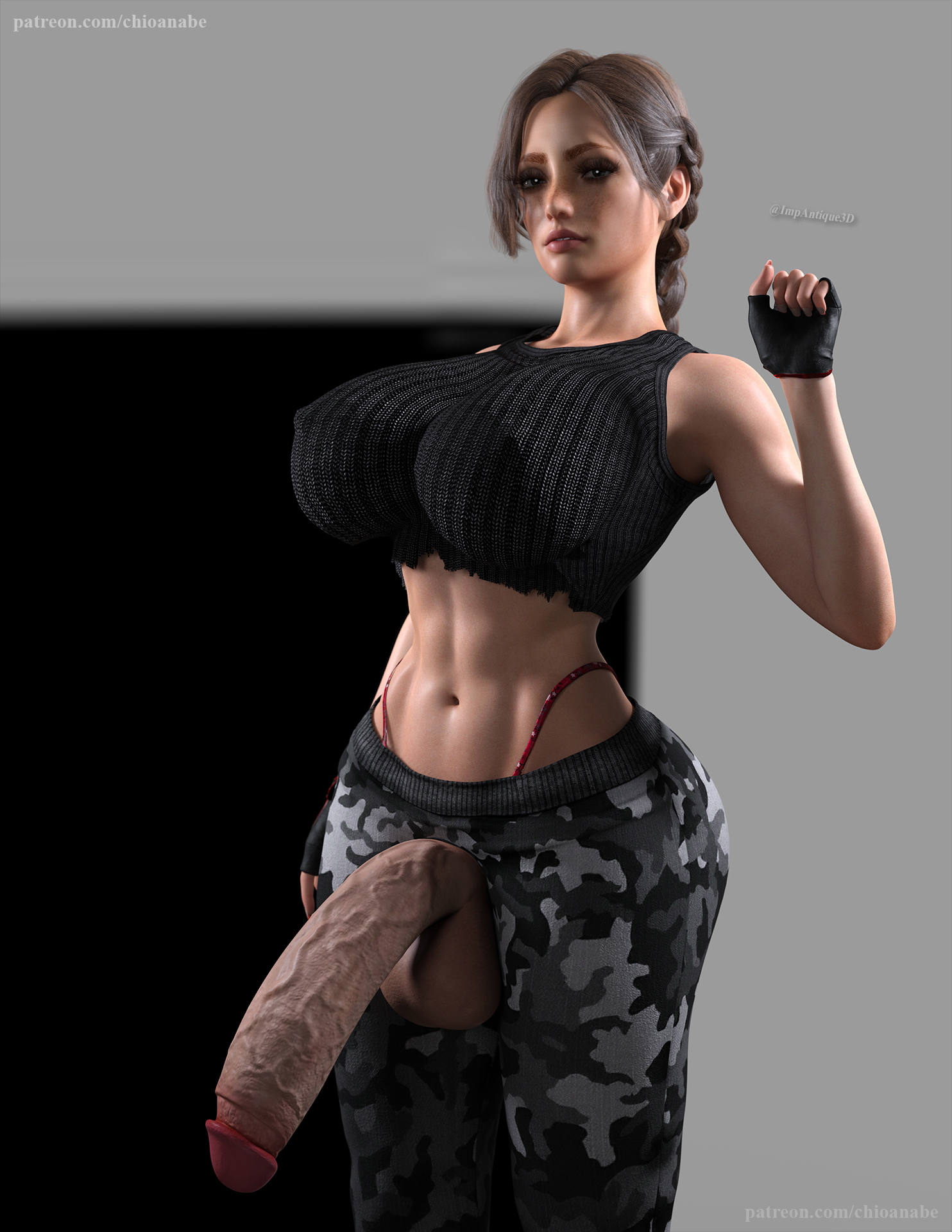 PP Through Pants (Cily)  Futanari