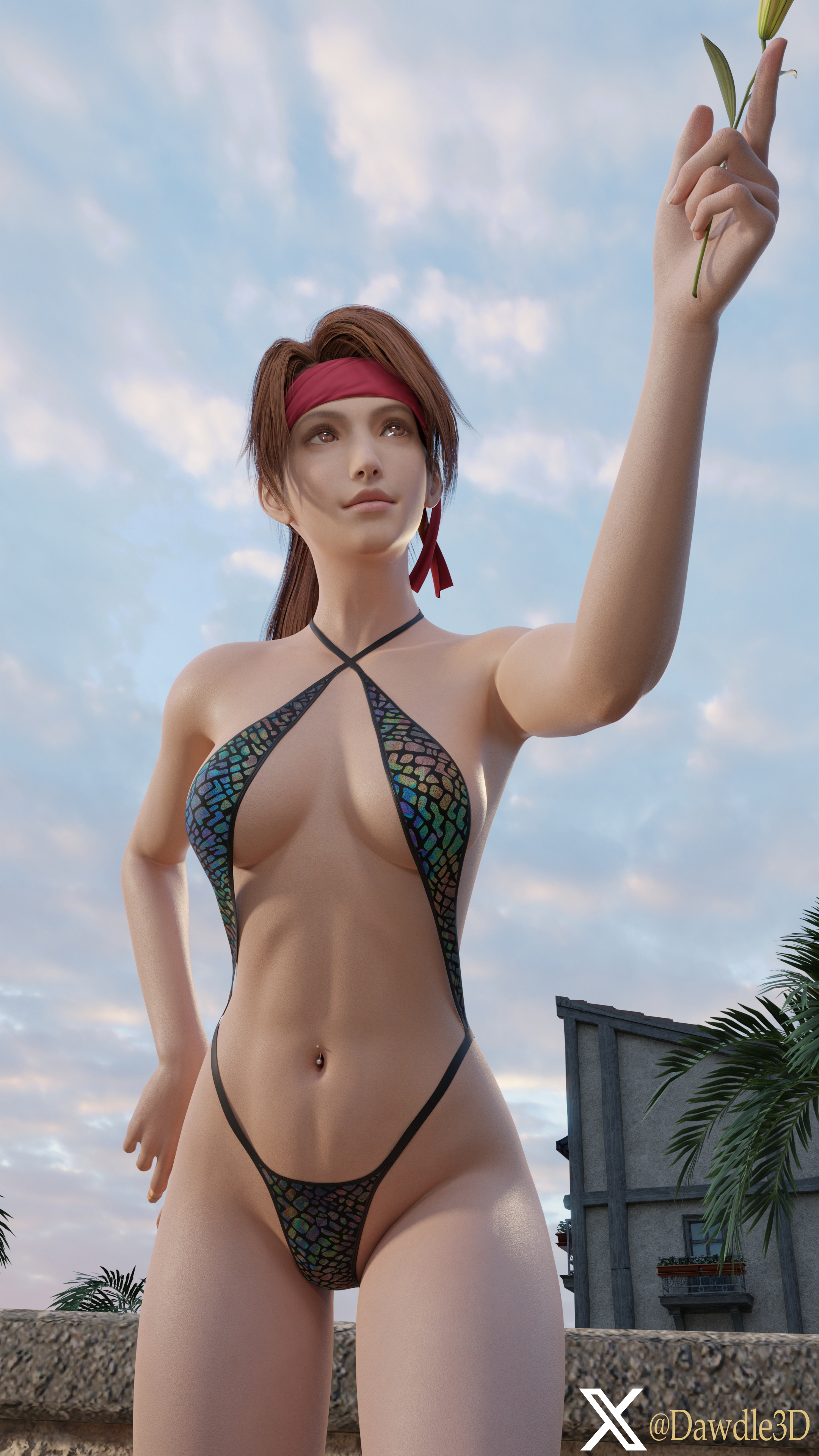 Jessie on the Beach Final Fantasy Final Fantasy 7 Remake Jessie Rasberry 3d Porn Bikini Beach Nude 5