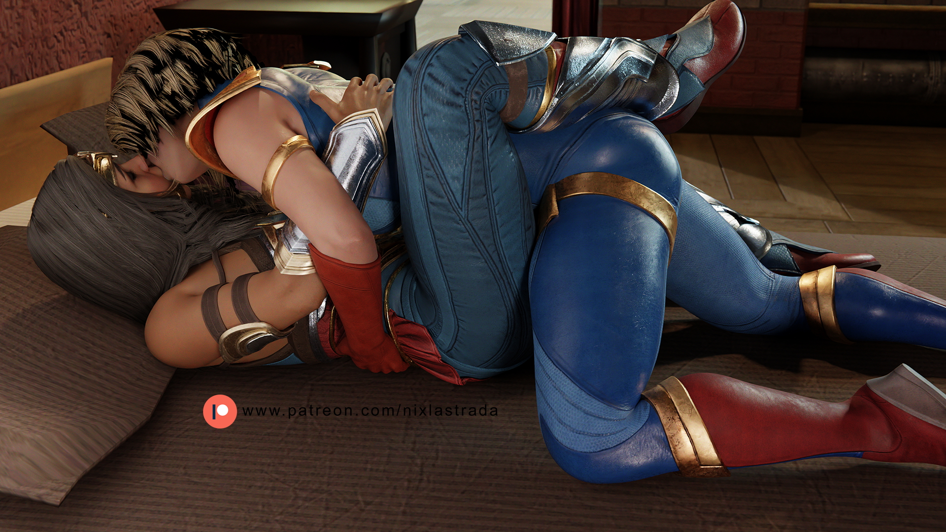 Wonder Woman and Supergirl making out