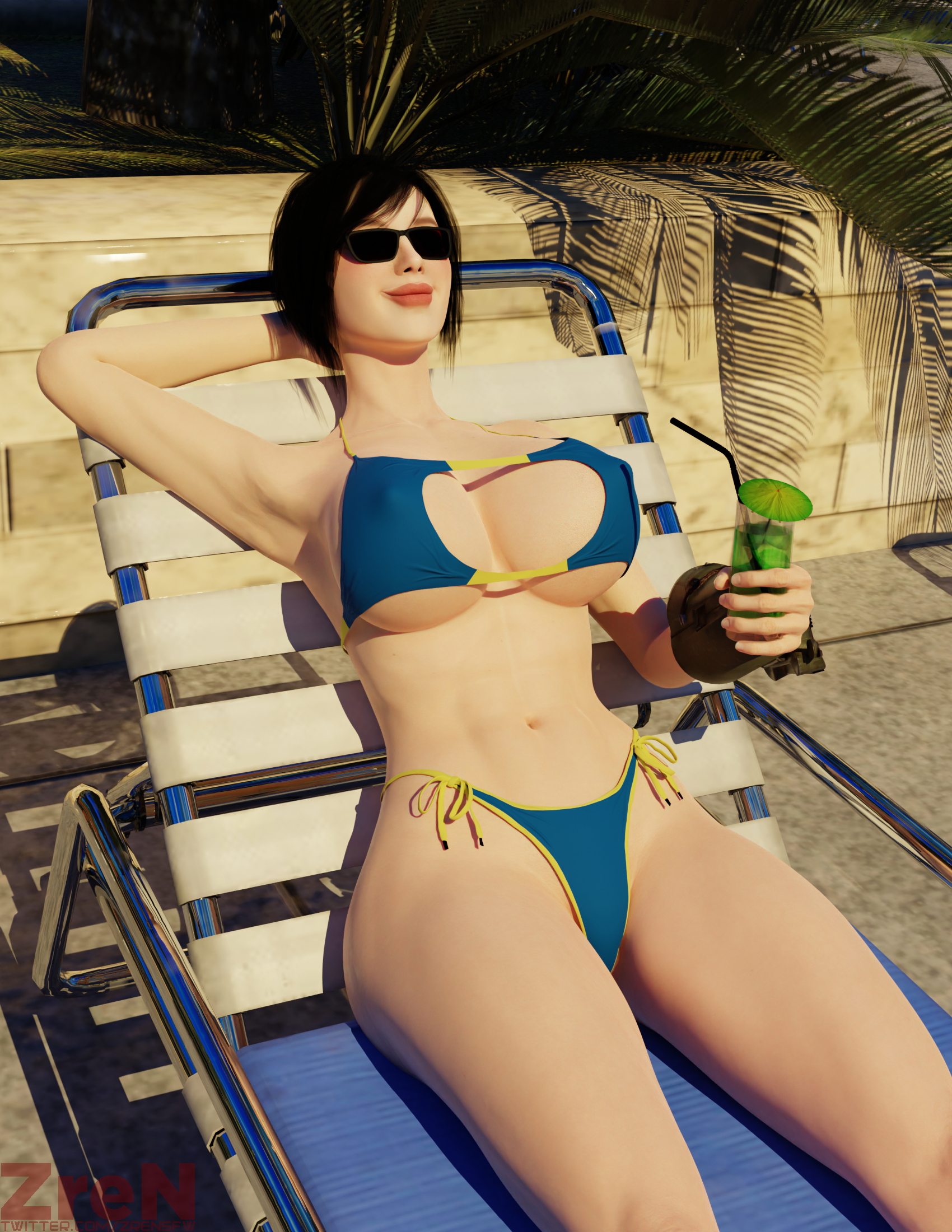 Sun s out buns out (Vault Girl) Fallout Sunglasses Sunbathing