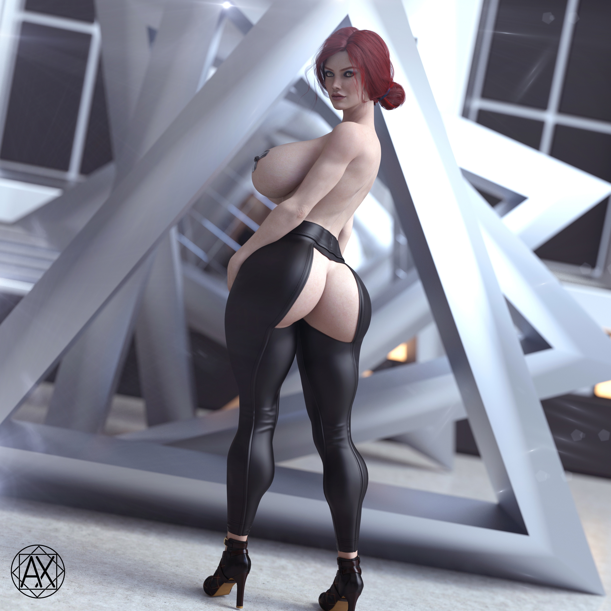 Triss in leggings Triss Merigold The Witcher 3 Red head Sexy