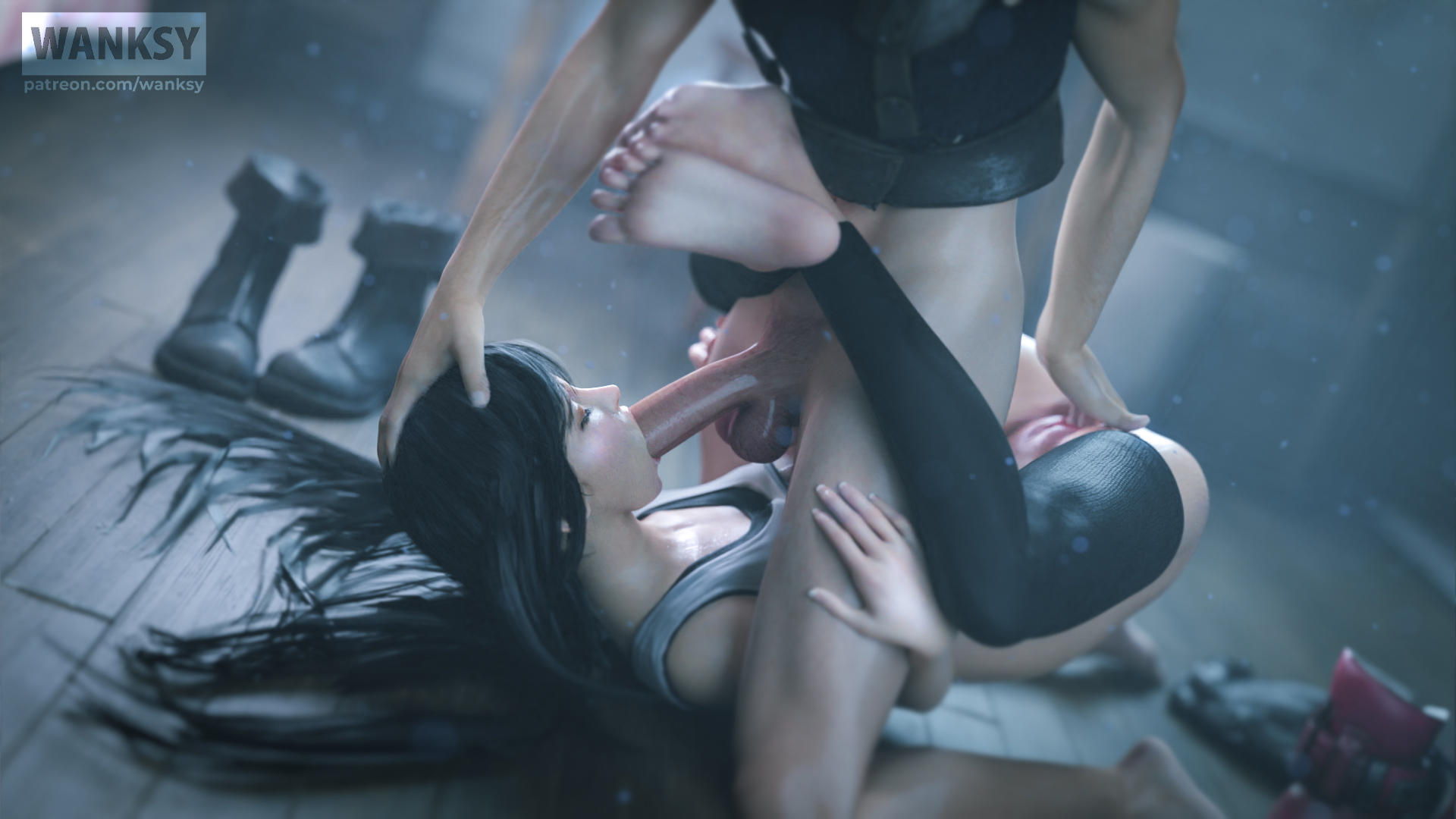 Tifa x Cloud Tifa Lockhart Cloud Final Fantasy Mustard Blowjob