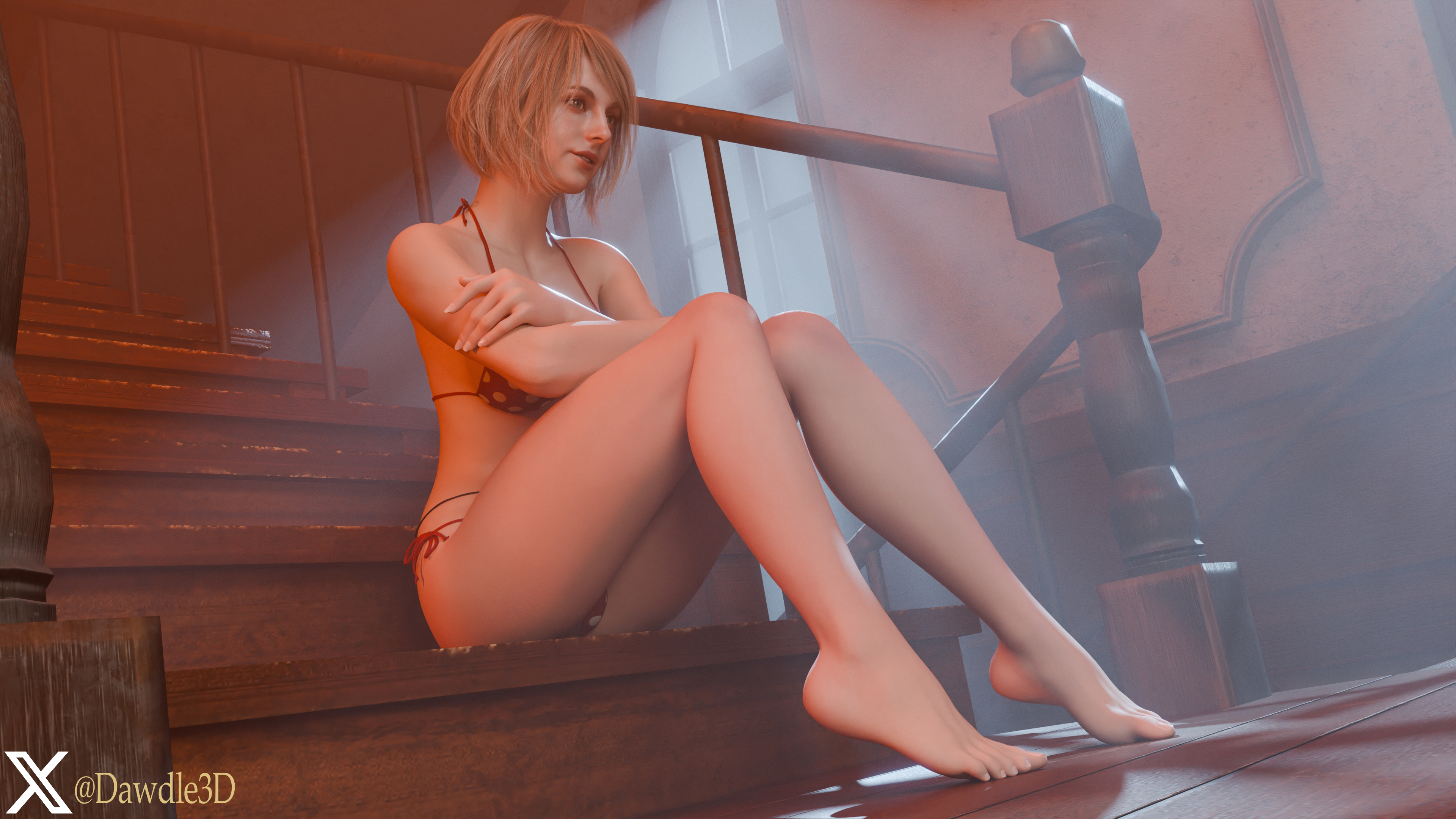 Ashley by the Night Light Resident Evil Resident Evil 4 Remake Ashley Graham 3d Porn Stockings Fishnet Stockings Feet Nude 28