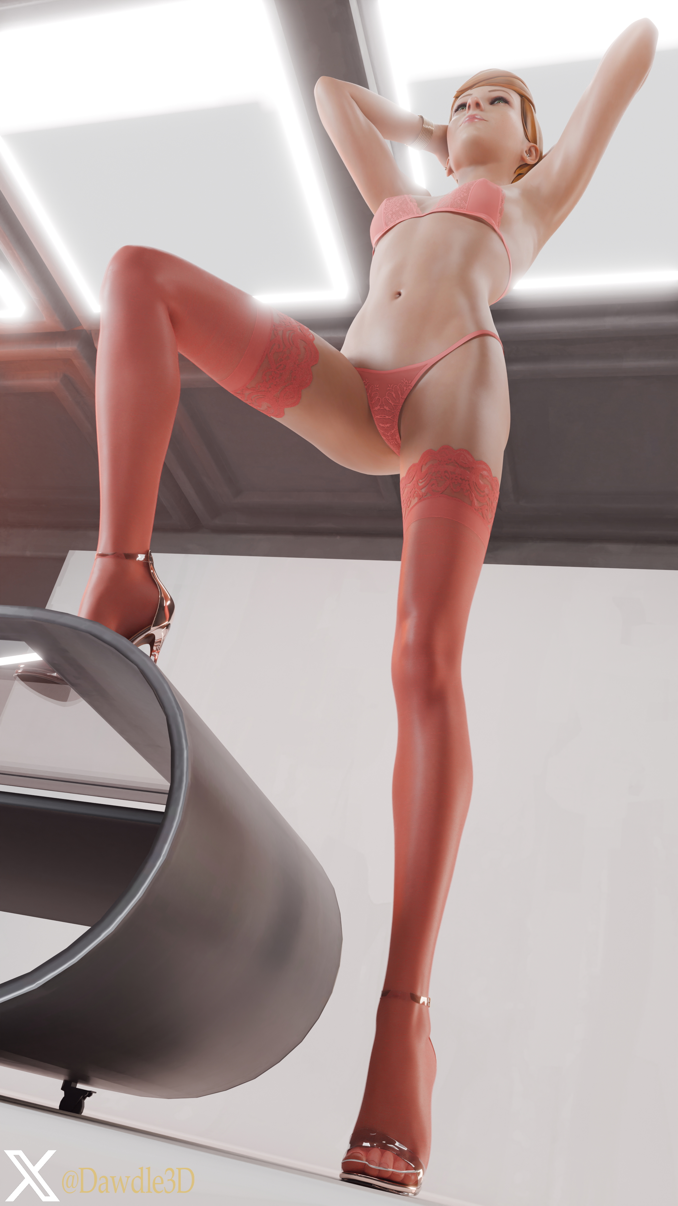 Victoria in the Dark Room Heels & Lingerie Life Is Strange Victoria Chase 3d Porn Lingerie High Heels Stockings Nude 2