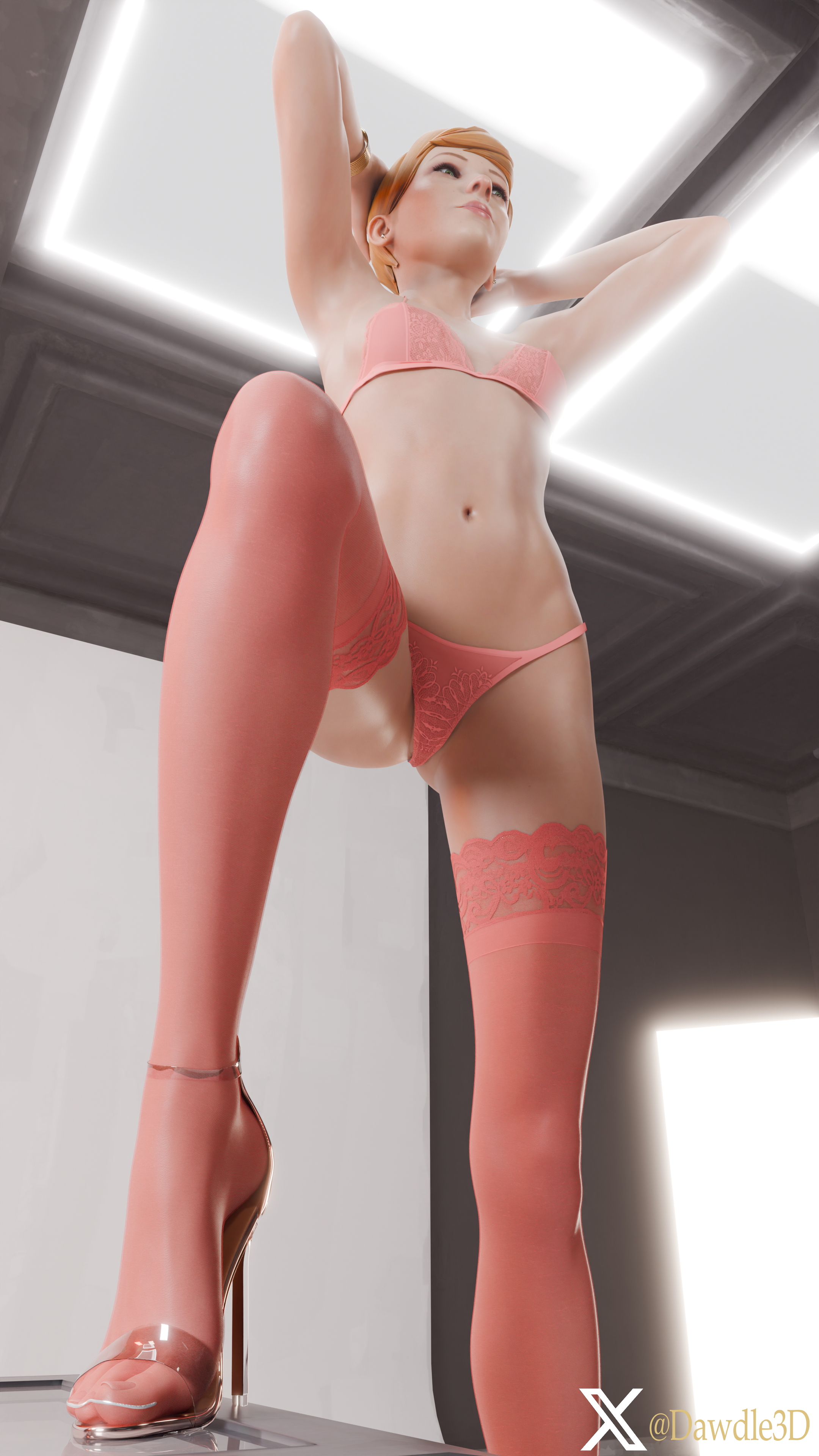 Victoria in the Dark Room Heels & Lingerie Life Is Strange Victoria Chase 3d Porn Lingerie High Heels Stockings Nude 5