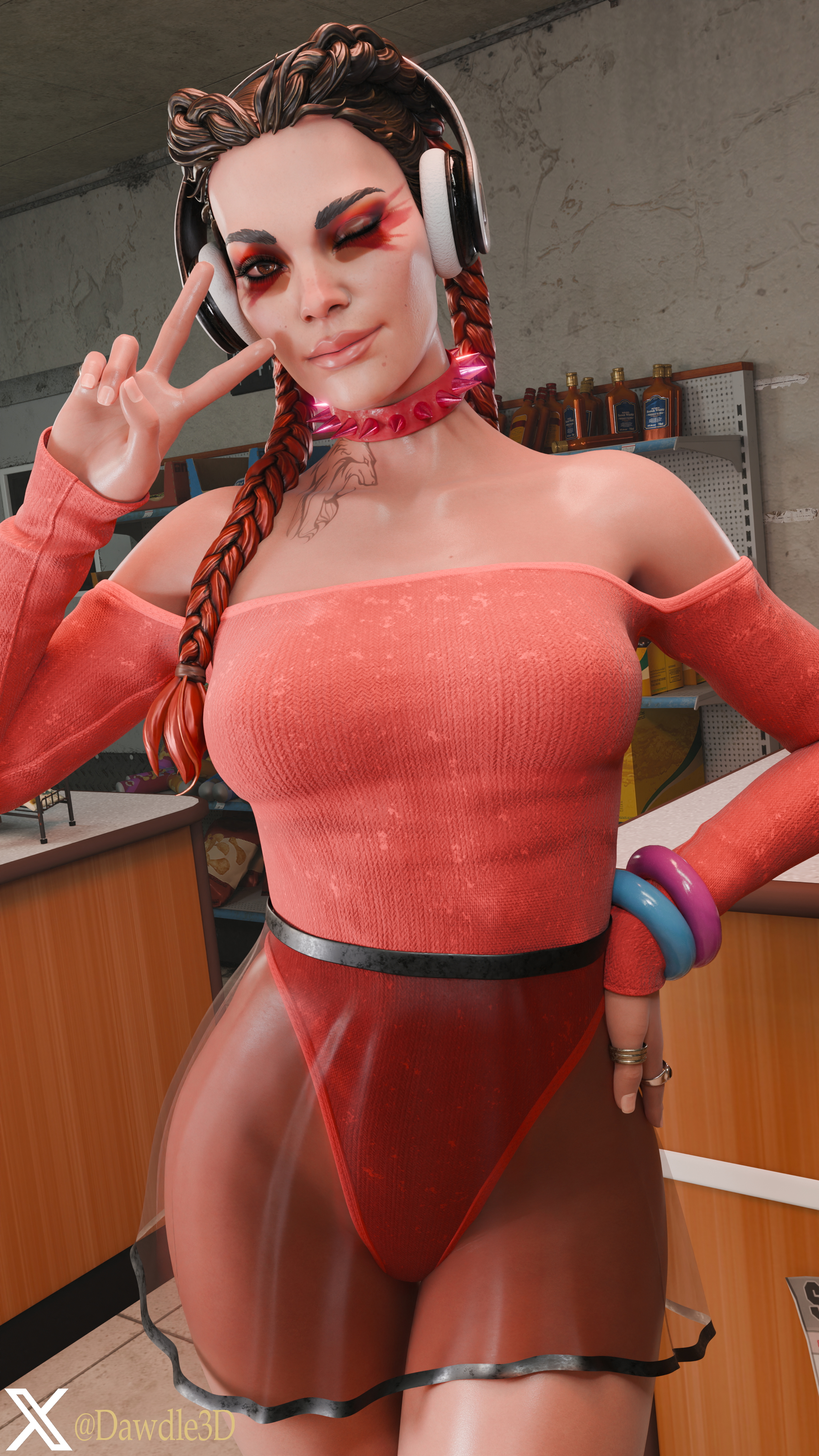 Loba Cosplaying as Red Menace Apex Legends Cyberpunk2077 Loba Loba Apex Red Menace 3d Porn Nude 3