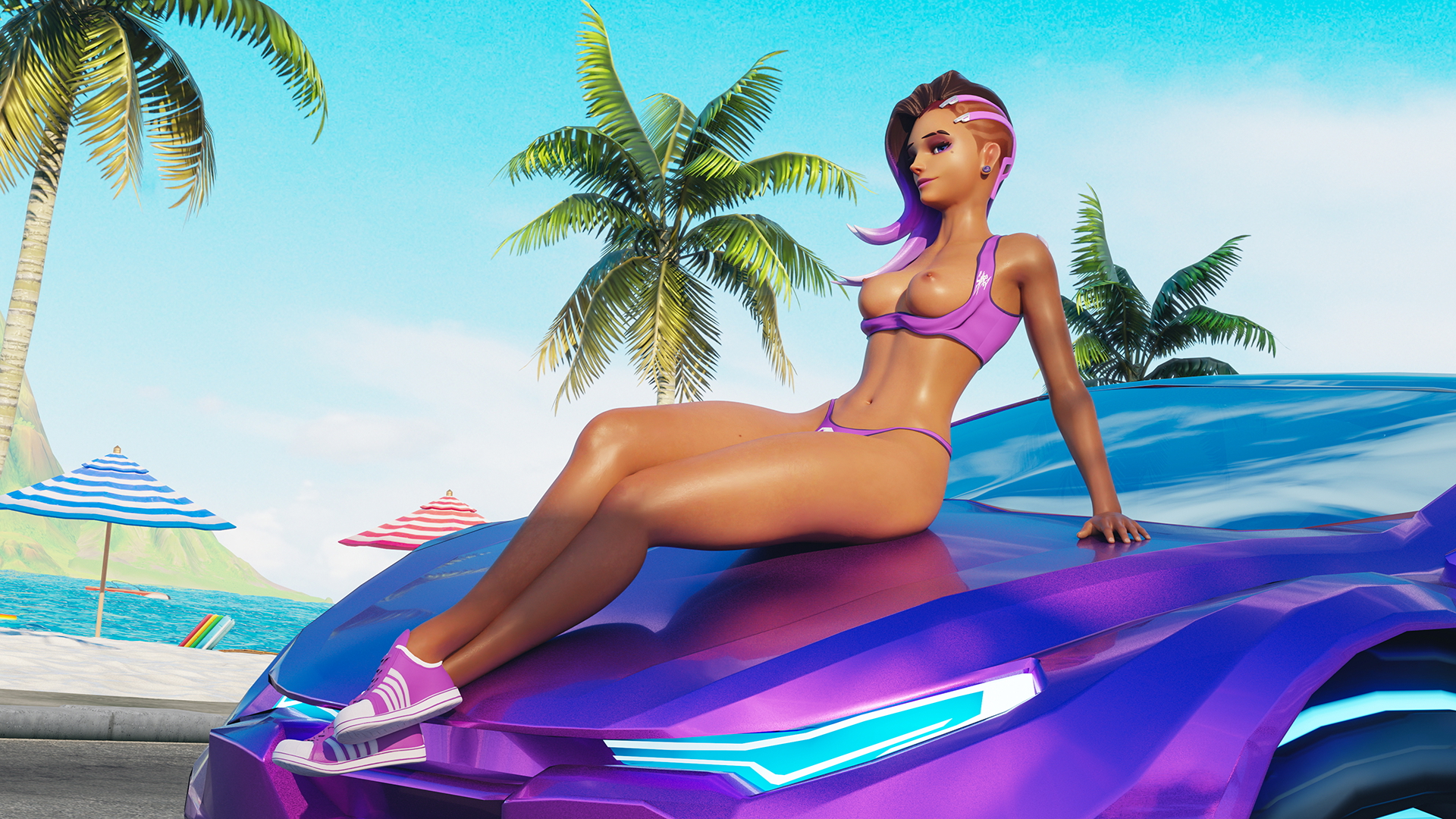 Overwatch Girls Beach Series Overwatch Ashe (overwatch) Ana (Overwatch) Mercy Widowmaker Dva (overwatch) Sombra (overwatch)  4