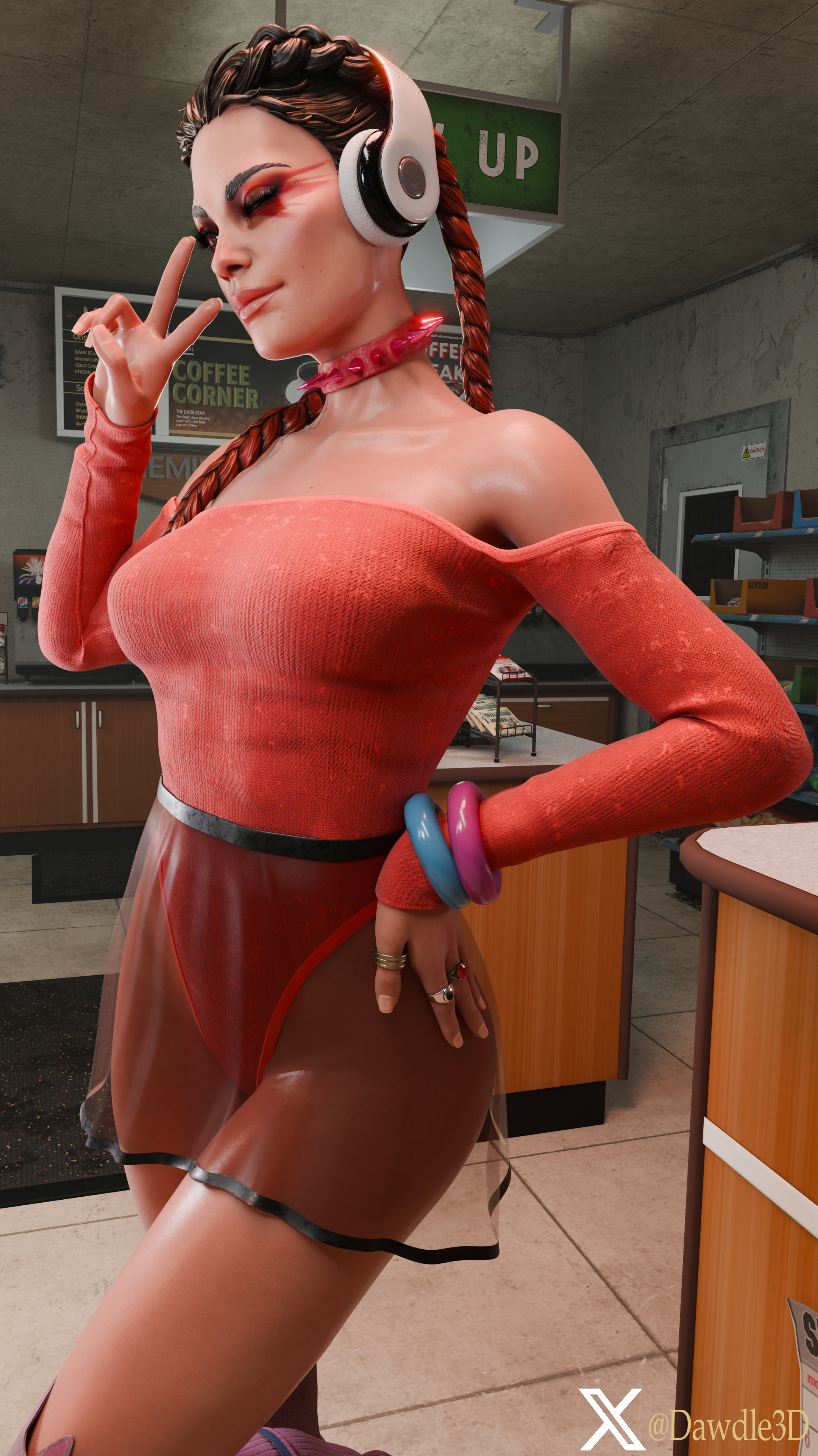 Loba Cosplaying as Red Menace Apex Legends Cyberpunk2077 Loba Loba Apex Red Menace 3d Porn Nude 5