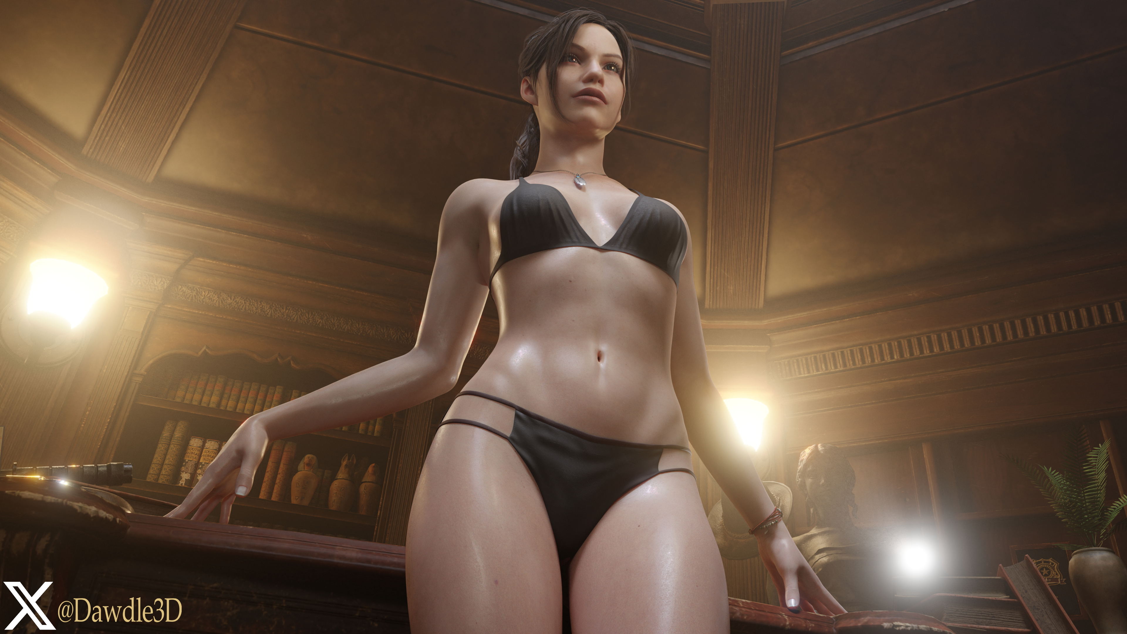 Claire in the Secret Room Resident Evil Resident Evil 2 Remake Claire Redfield 3d Porn Bikini Nude 17