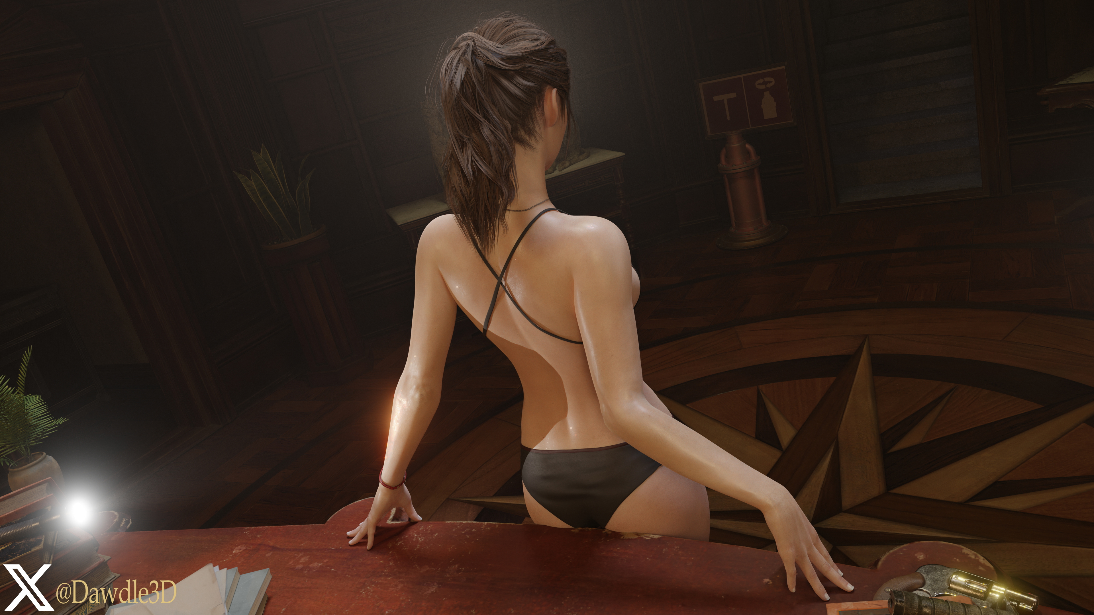 Claire in the Secret Room Resident Evil Resident Evil 2 Remake Claire Redfield 3d Porn Bikini Nude 20
