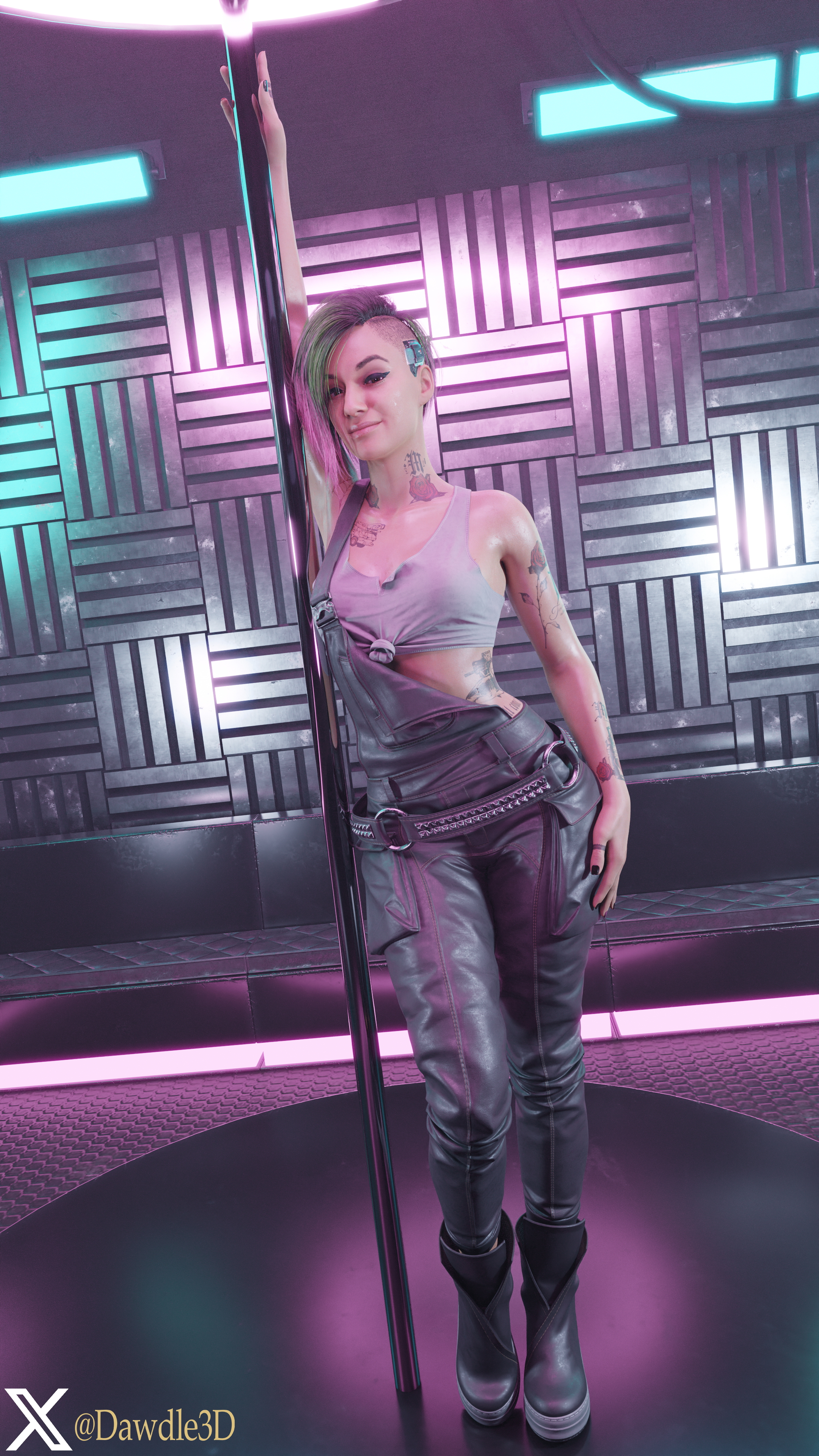 Judys [Private Dance 03] Cyberpunk2077 Judy Alvarez 3d Porn Latex Pole Dance High Heels Nude 6