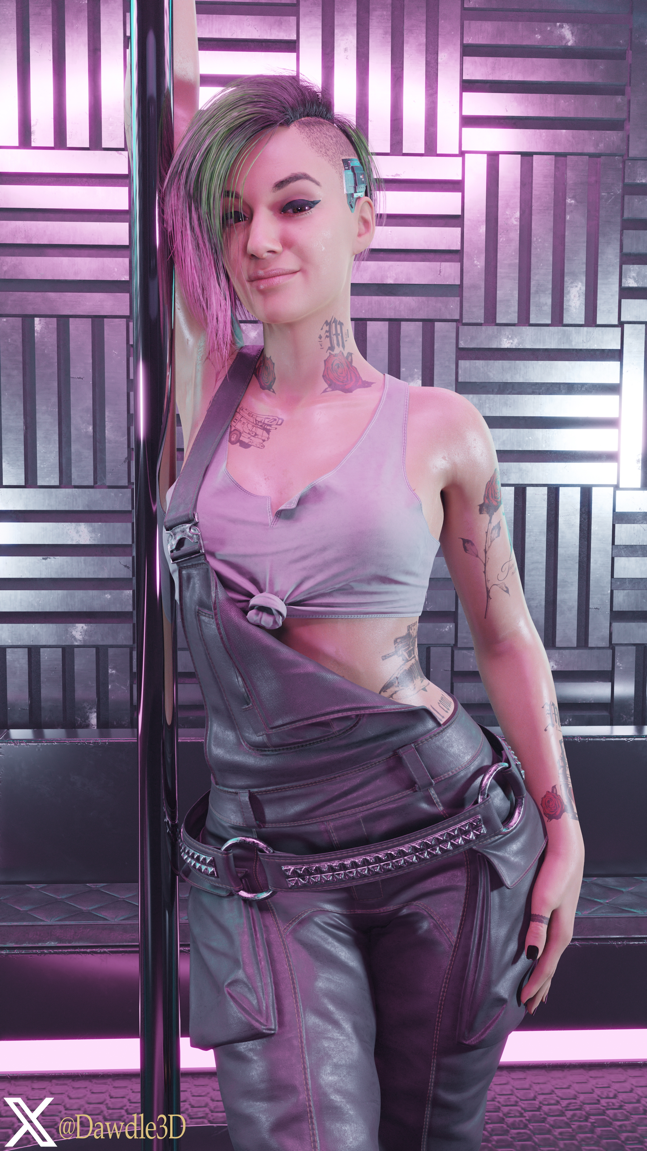 Judys [Private Dance 03] Cyberpunk2077 Judy Alvarez 3d Porn Latex Pole Dance High Heels Nude 7