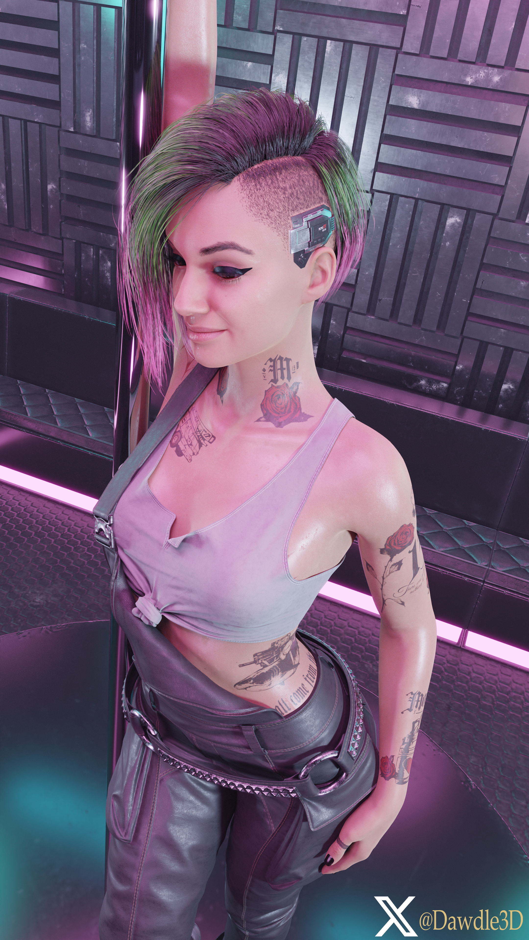 Judys [Private Dance 03] Cyberpunk2077 Judy Alvarez 3d Porn Latex Pole Dance High Heels Nude 8