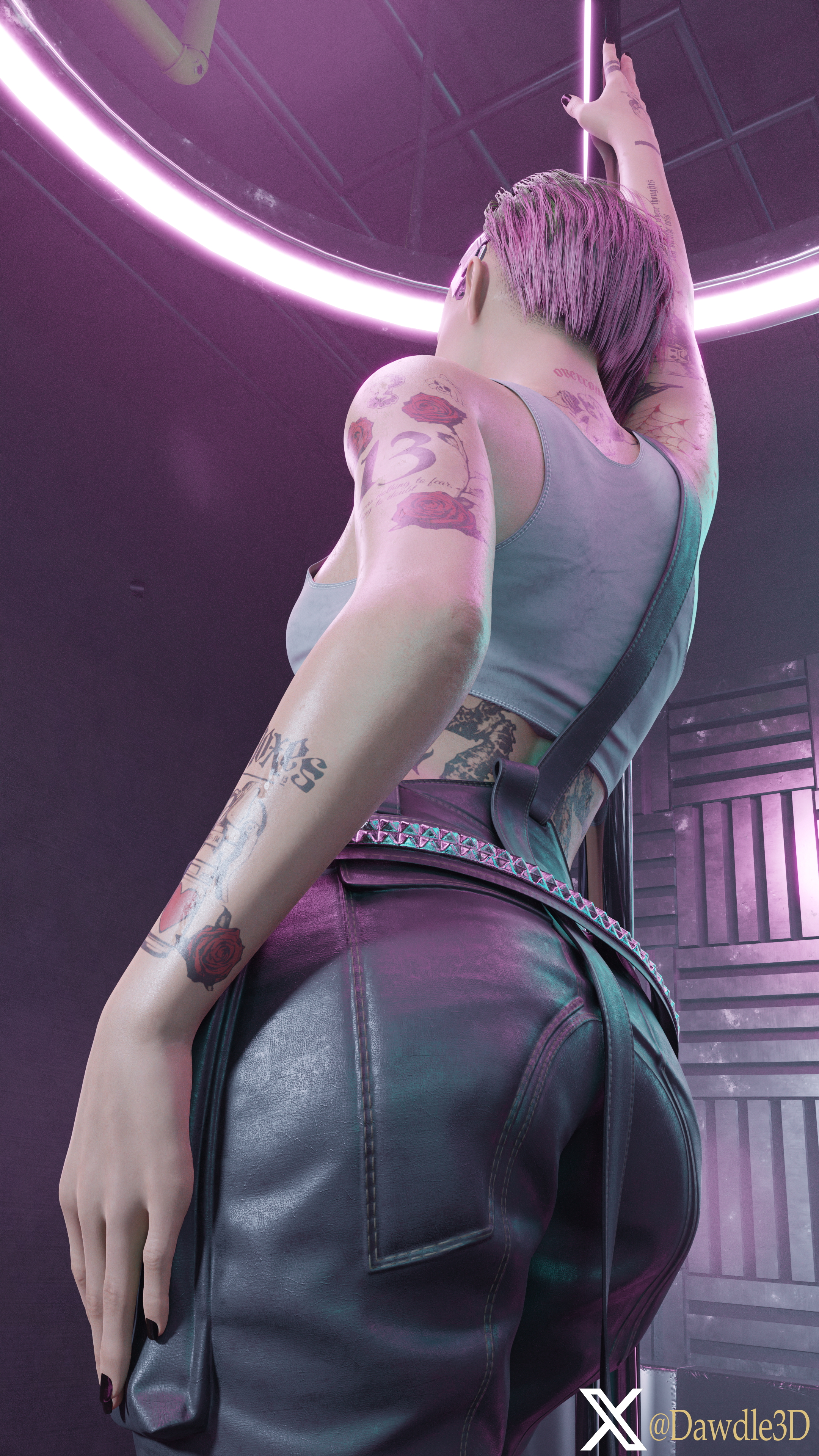 Judys [Private Dance 03] Cyberpunk2077 Judy Alvarez 3d Porn Latex Pole Dance High Heels Nude 10