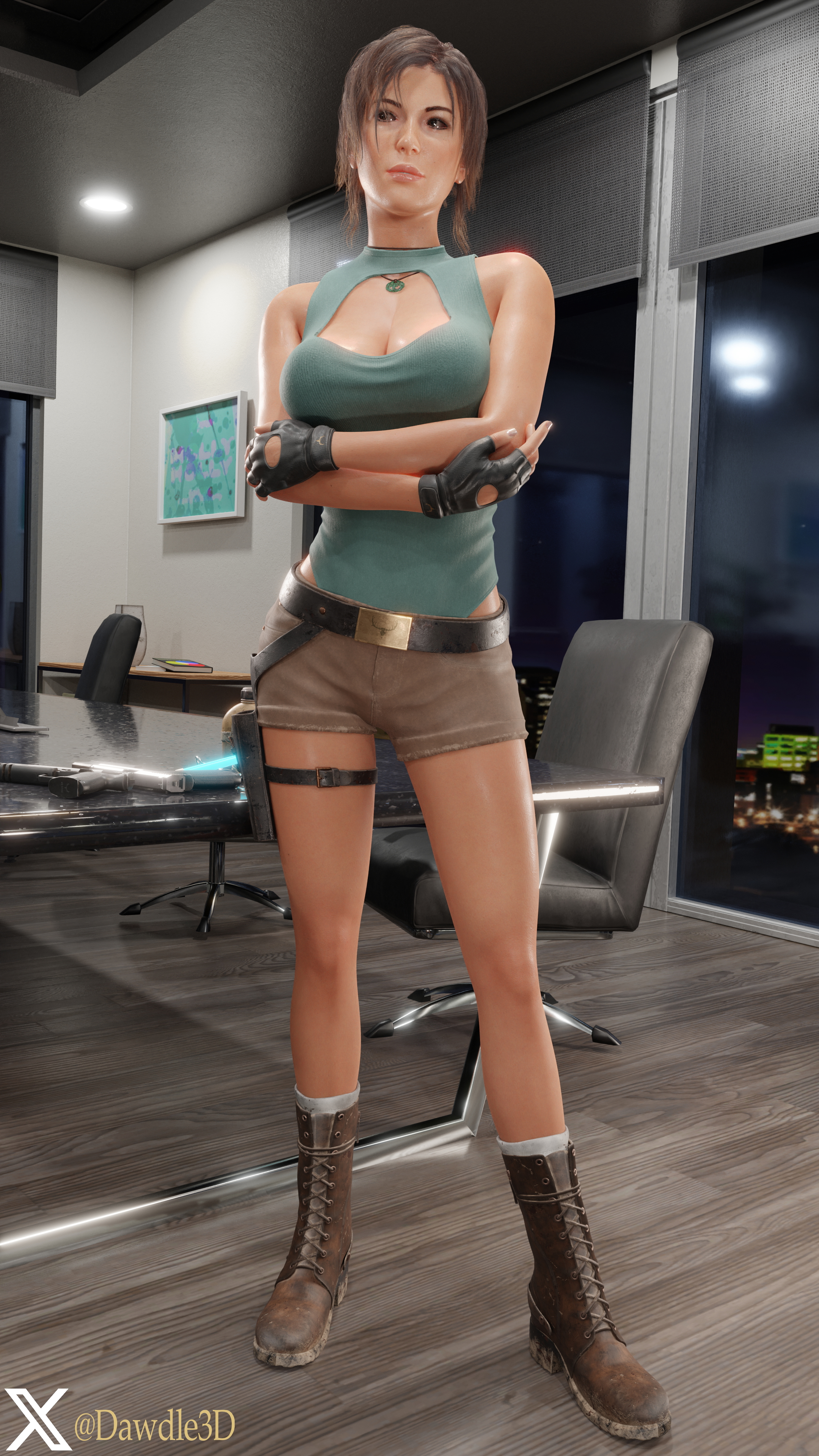 You are Called to Laras Office Tomb Raider Lara Croft 3d Porn Nude 2