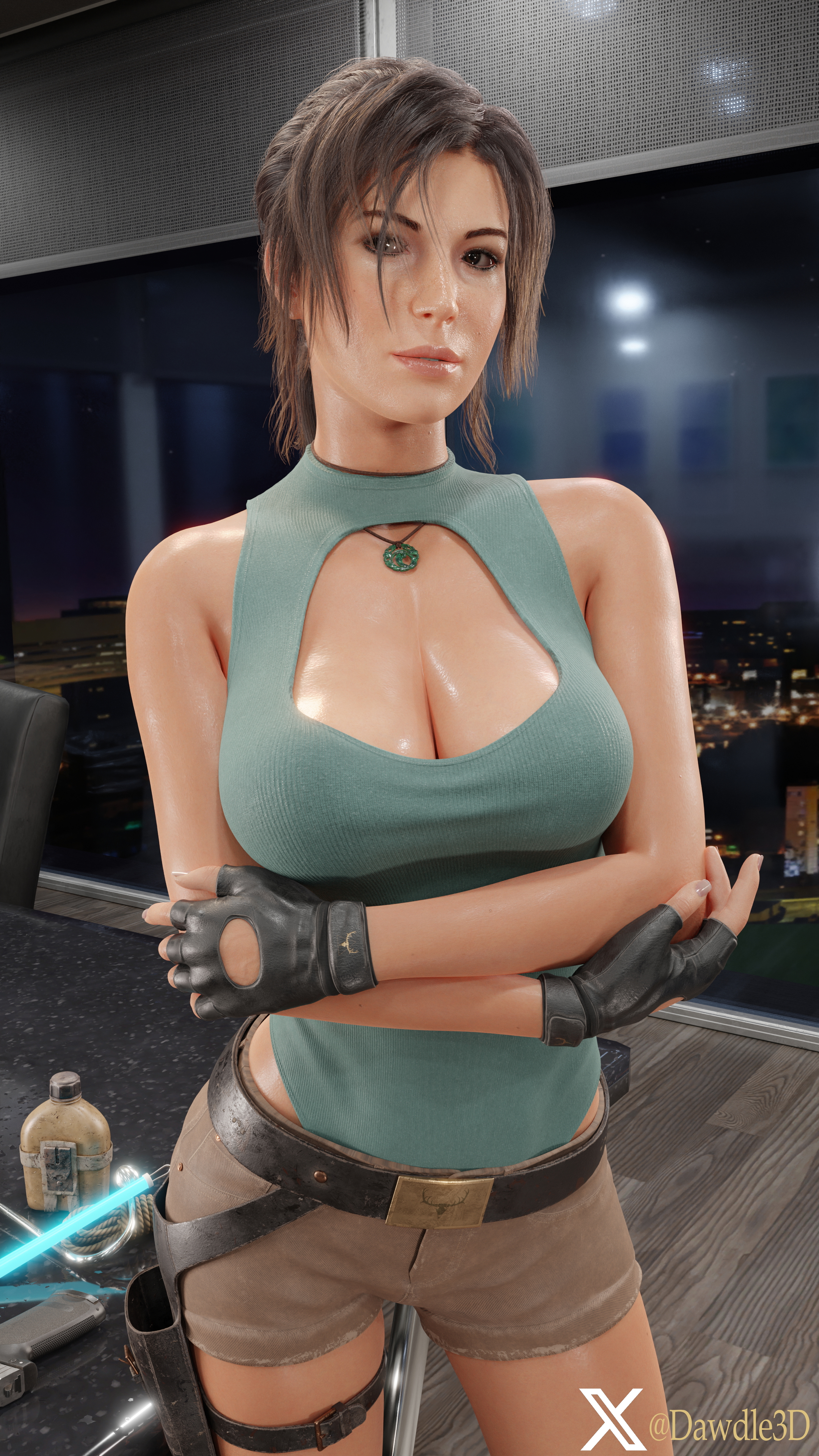 You are Called to Laras Office Tomb Raider Lara Croft 3d Porn Nude 4