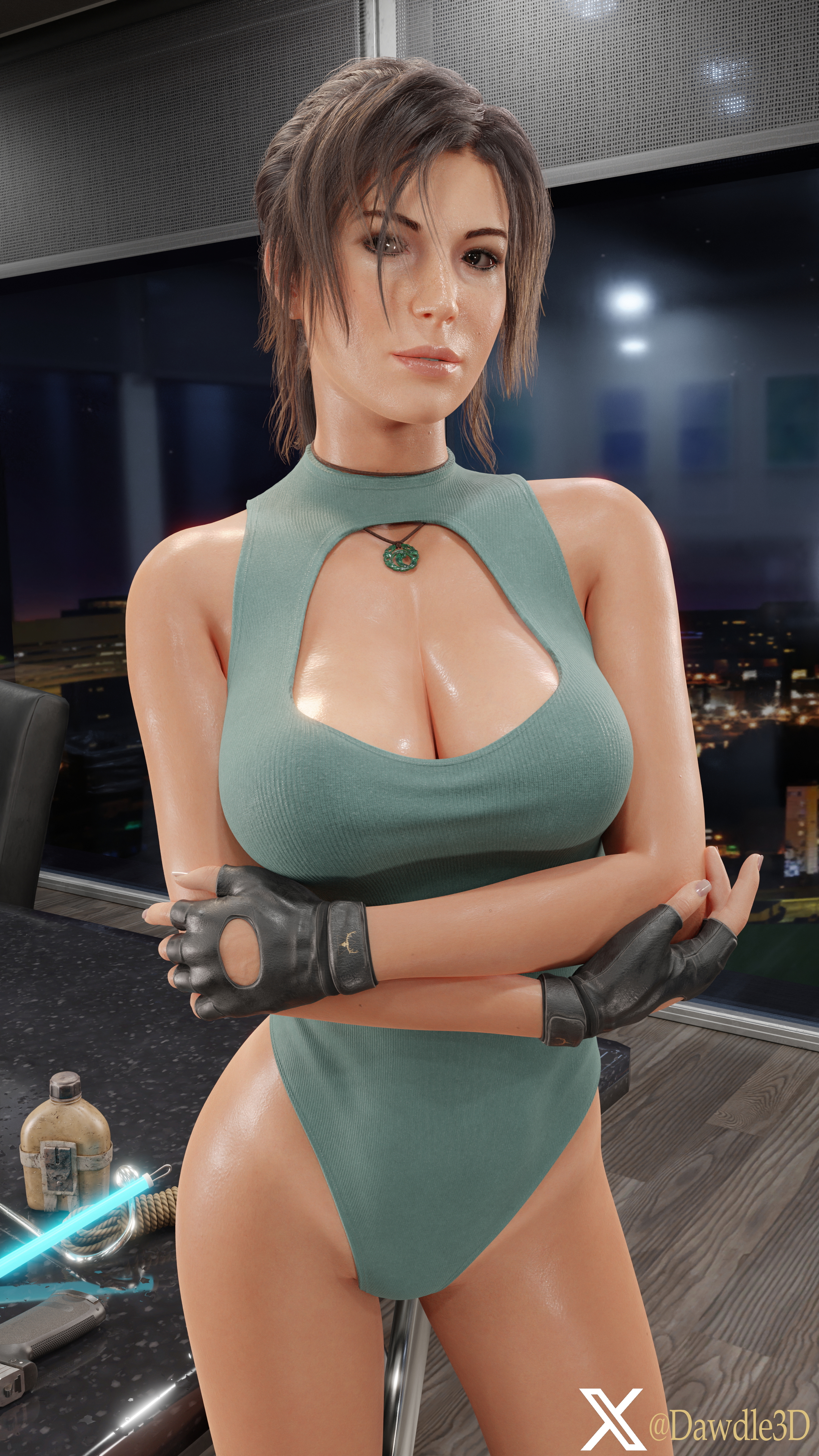 You are Called to Laras Office Tomb Raider Lara Croft 3d Porn Nude 5