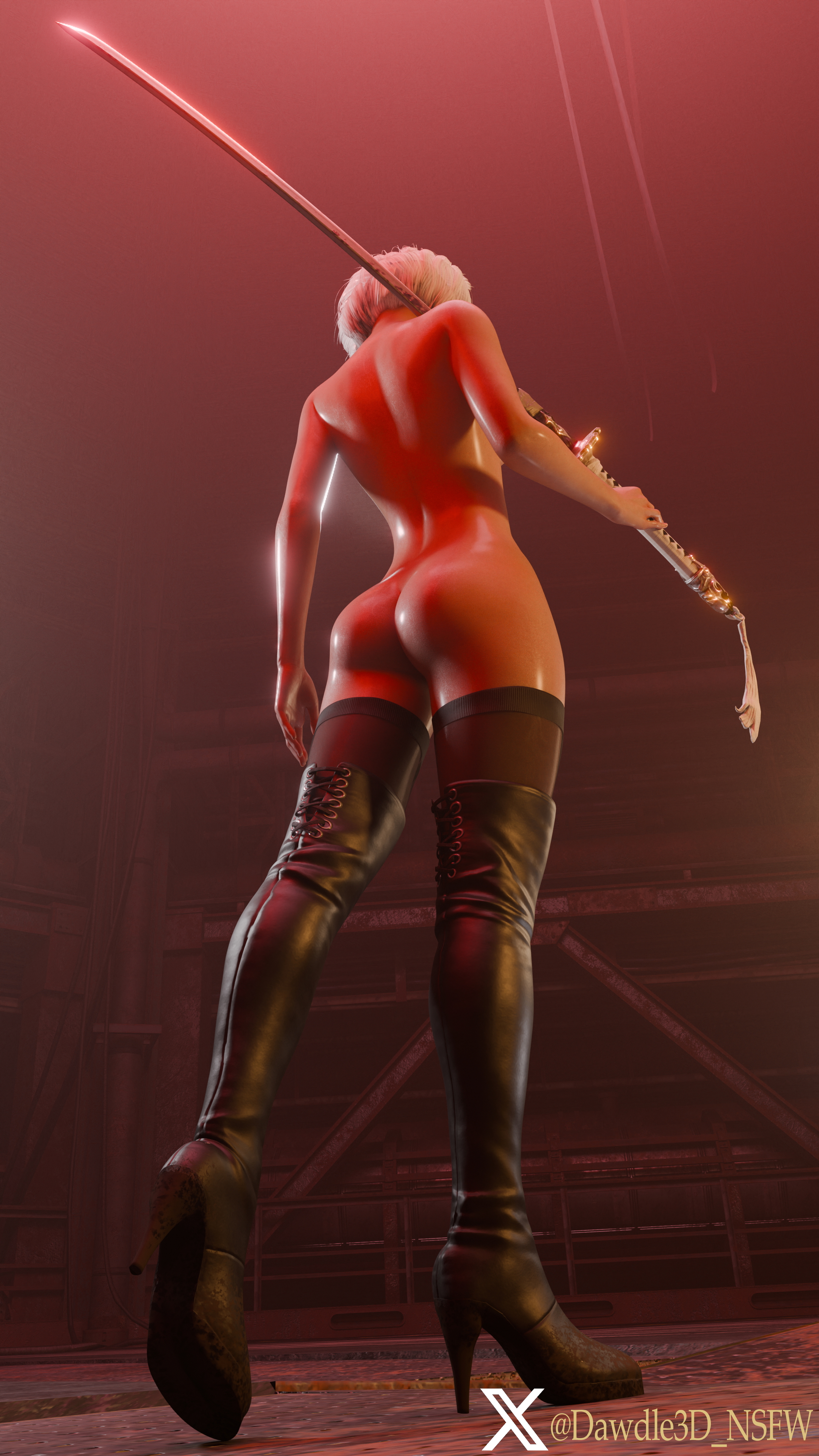 YoRHa 2B Nier Automata 2b Yorha2b Yorha 2b 3d Porn Blindfolded High Heels Nude 15