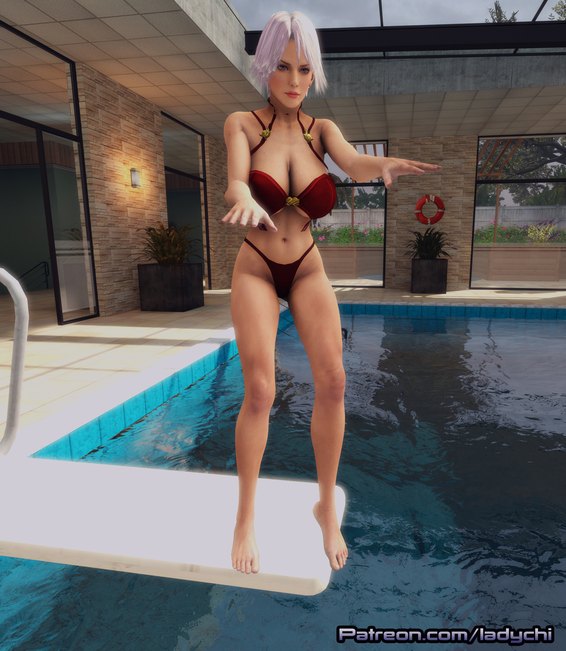 Christie From DOA celebrates National Bikini Day! Christie (dead Or Alive) Doa Sexy Video Games Ass Boobs Bikini Pool 3