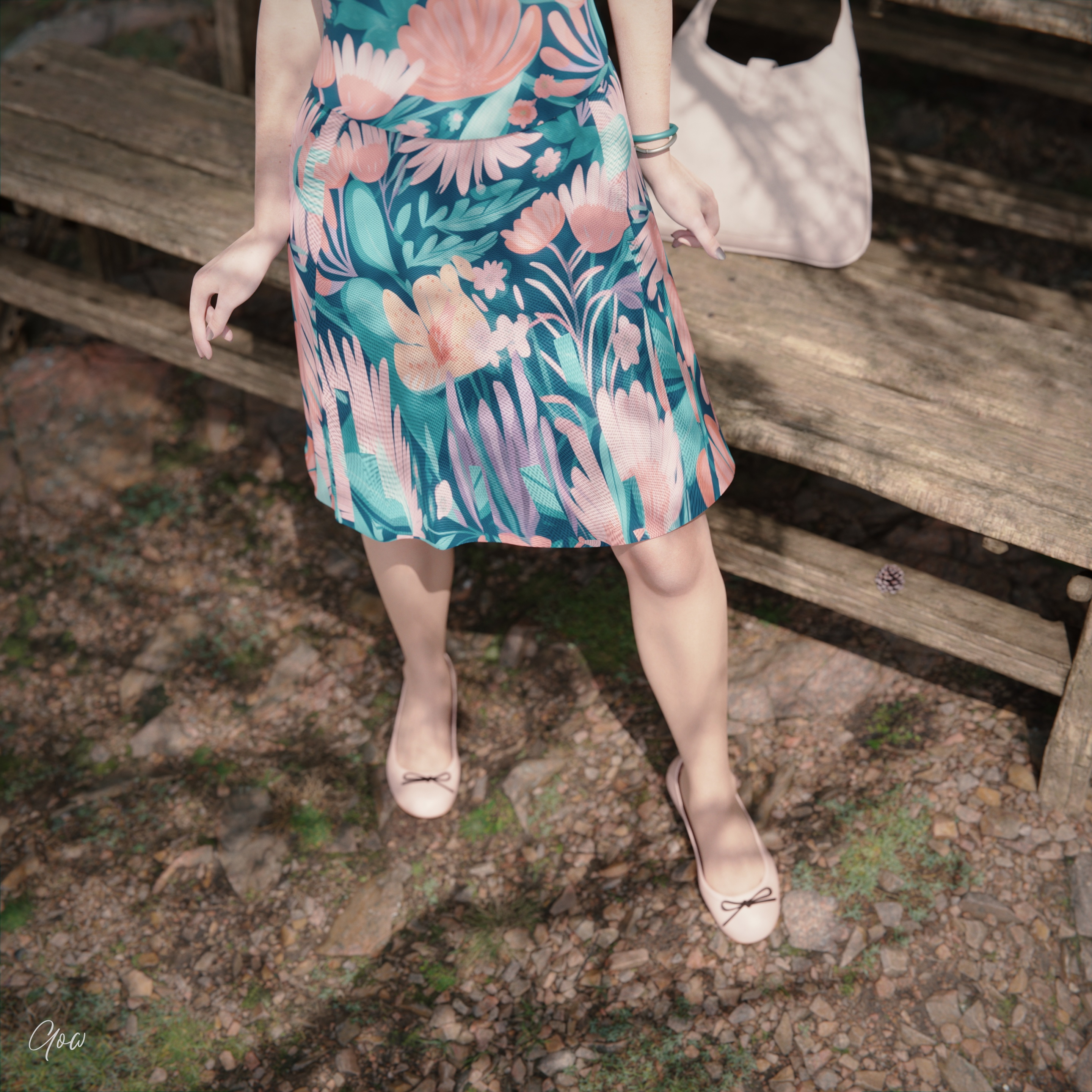 Outdoor tease set  part 1 White Photorealistic Dress Partially_clothed Clothed Wet Pussy Panties Milf Sexy Upskirt Original Character Tease Story Photoshoot Legs Spread Legs Outdoor Forest Posing Standing 3dnsfw 3d Porn 7